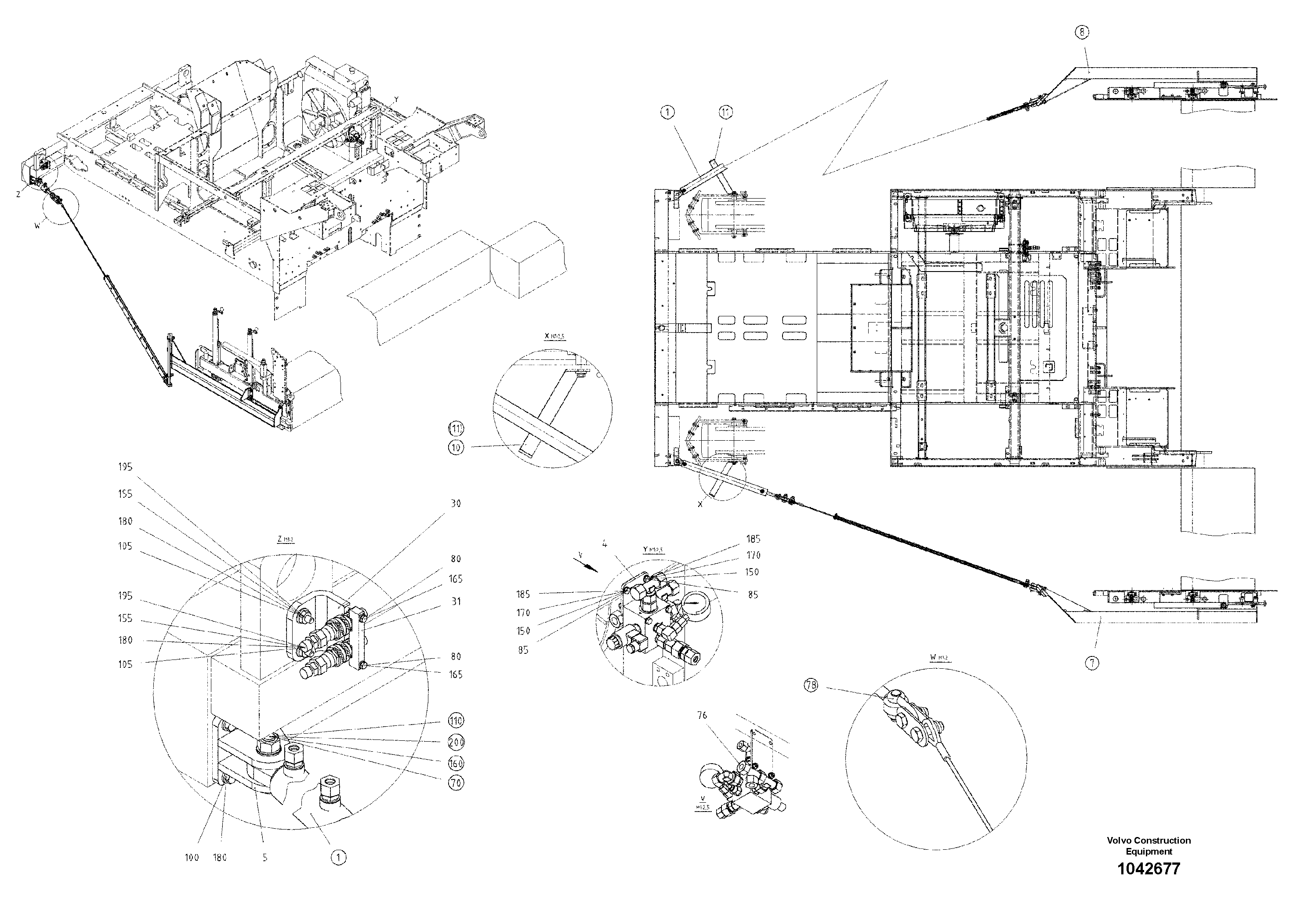 Схема запчастей Volvo ABG7820 - 64363 Screed Tensioning Device ABG7820/ABG7820B ABG7820 S/N 21064-23058 ABG7820B S/N 23059 -