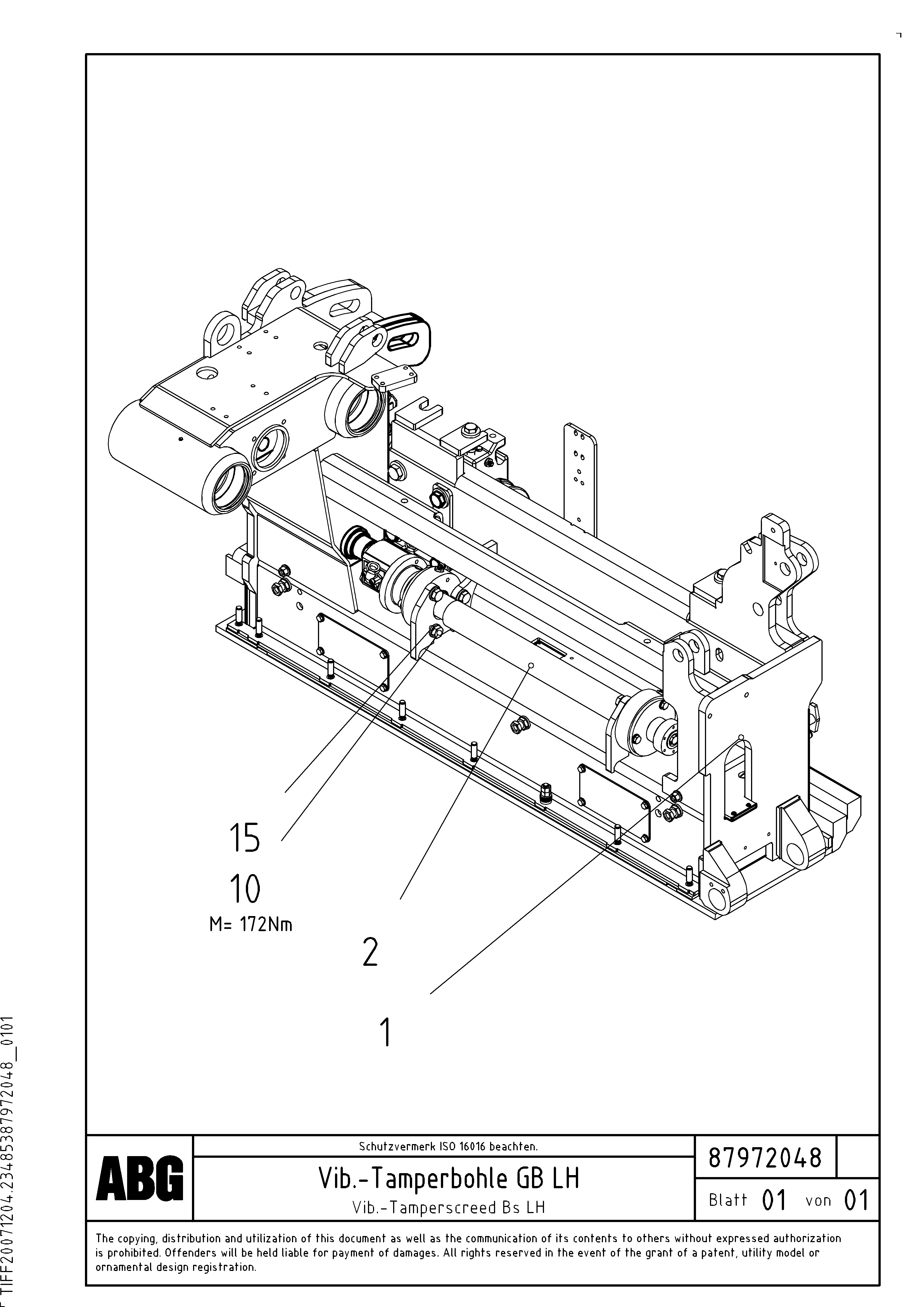 Схема запчастей Volvo ABG7820 - 79081 Vib.-tamperscreed for basic screed VDT-V 88 GTC ATT. SCREEDS 3,0 - 9,0M ABG7820/ABG780B
