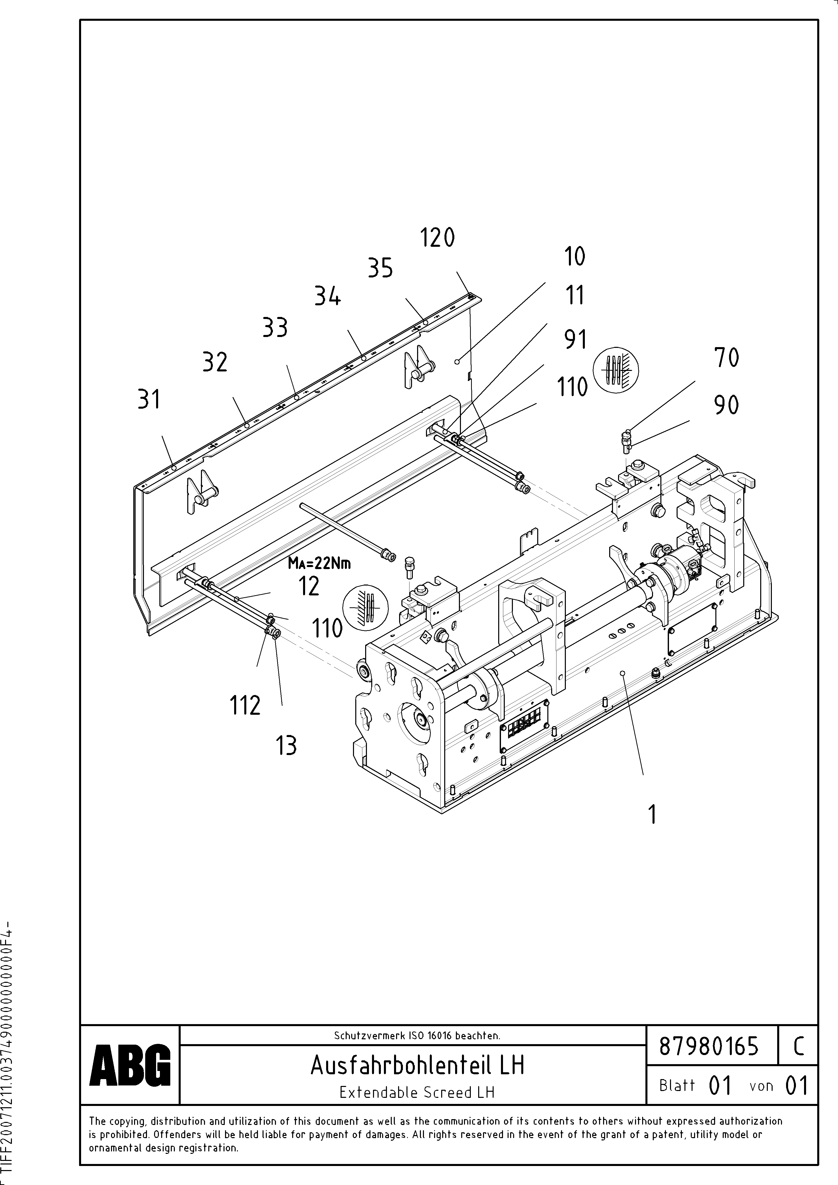 Схема запчастей Volvo ABG7820 - 75608 Extendable screed VB 88 GTC ATT. SCREEDS 3,0 -10,0M ABG6820, ABG7820/ABG7820B