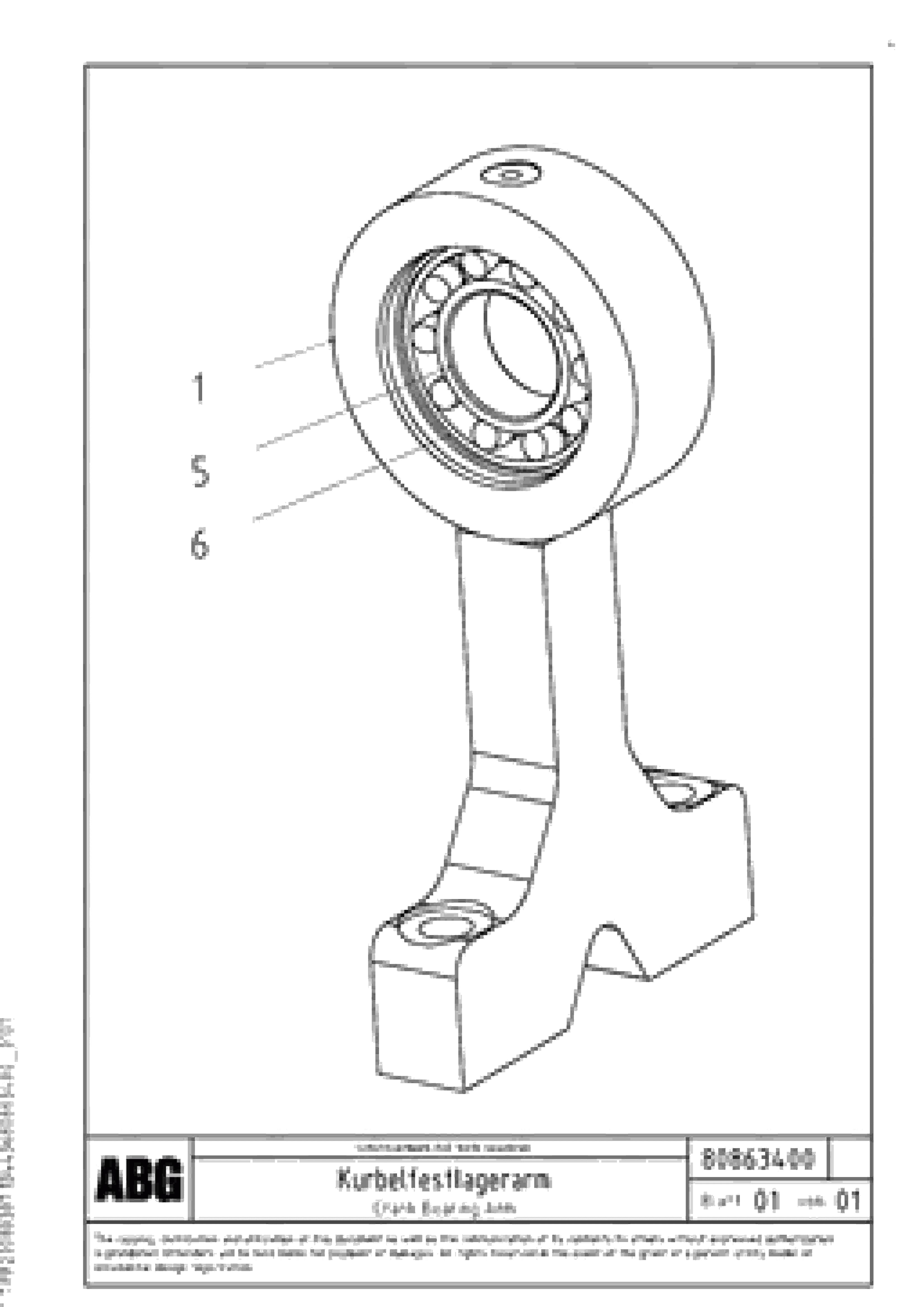 Схема запчастей Volvo ABG7820 - 72106 Crank bearing arm for tamper/extendable screed VB 89 ETC ATT. SCREEDS 3,0 - 9,0M ABG7820, ABG7820B
