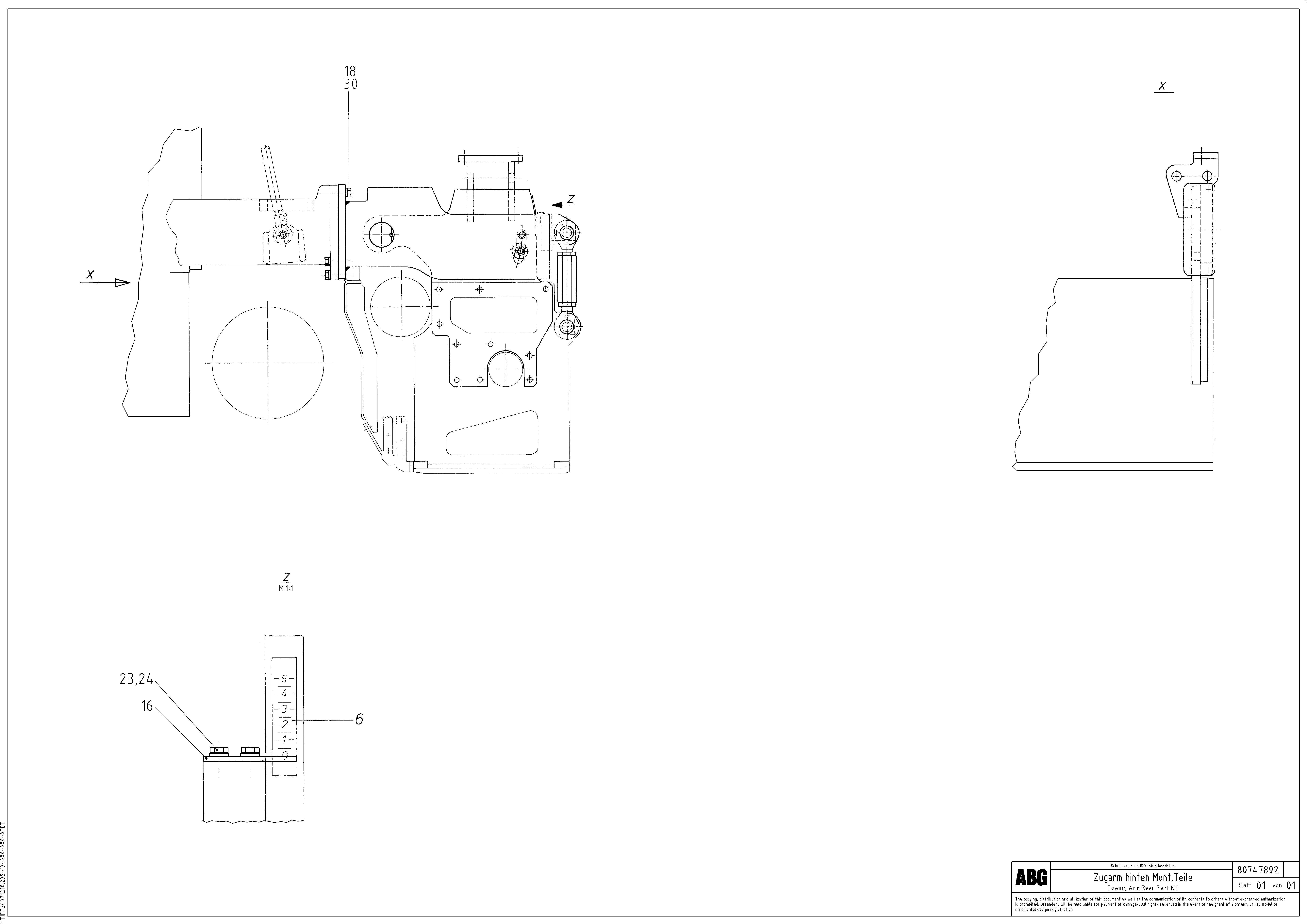 Схема запчастей Volvo ABG7820 - 89867 Mounting parts for towing arms rear VDT 121 ATT. SCREED 2,5 - 9,0 M ABG7820/ABG7820B