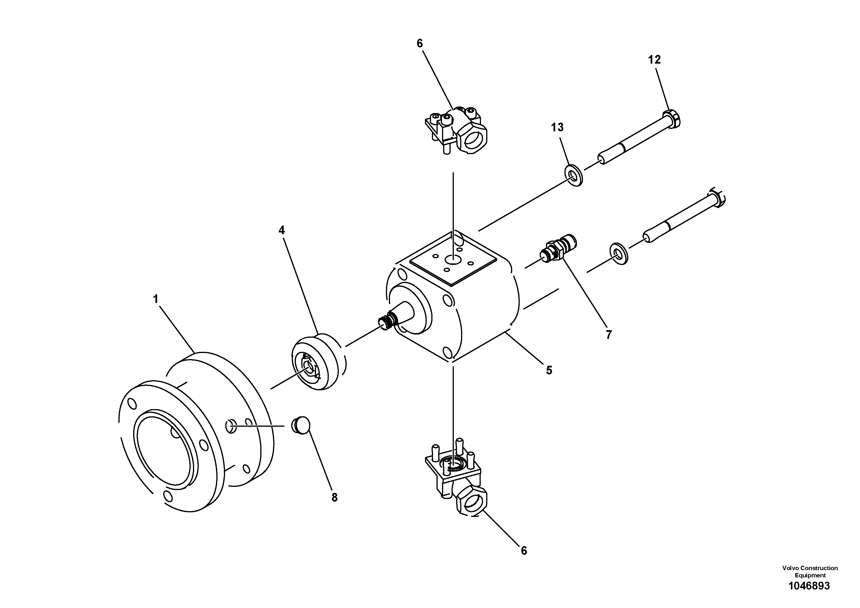 Схема запчастей Volvo ABG7820 - 14228 Hydr. Motor with coupling for vibrator/extendable screed VB 78 ETC ATT. SCREED 2,5 - 9,0 M ABG5820/6820/7820/7820B