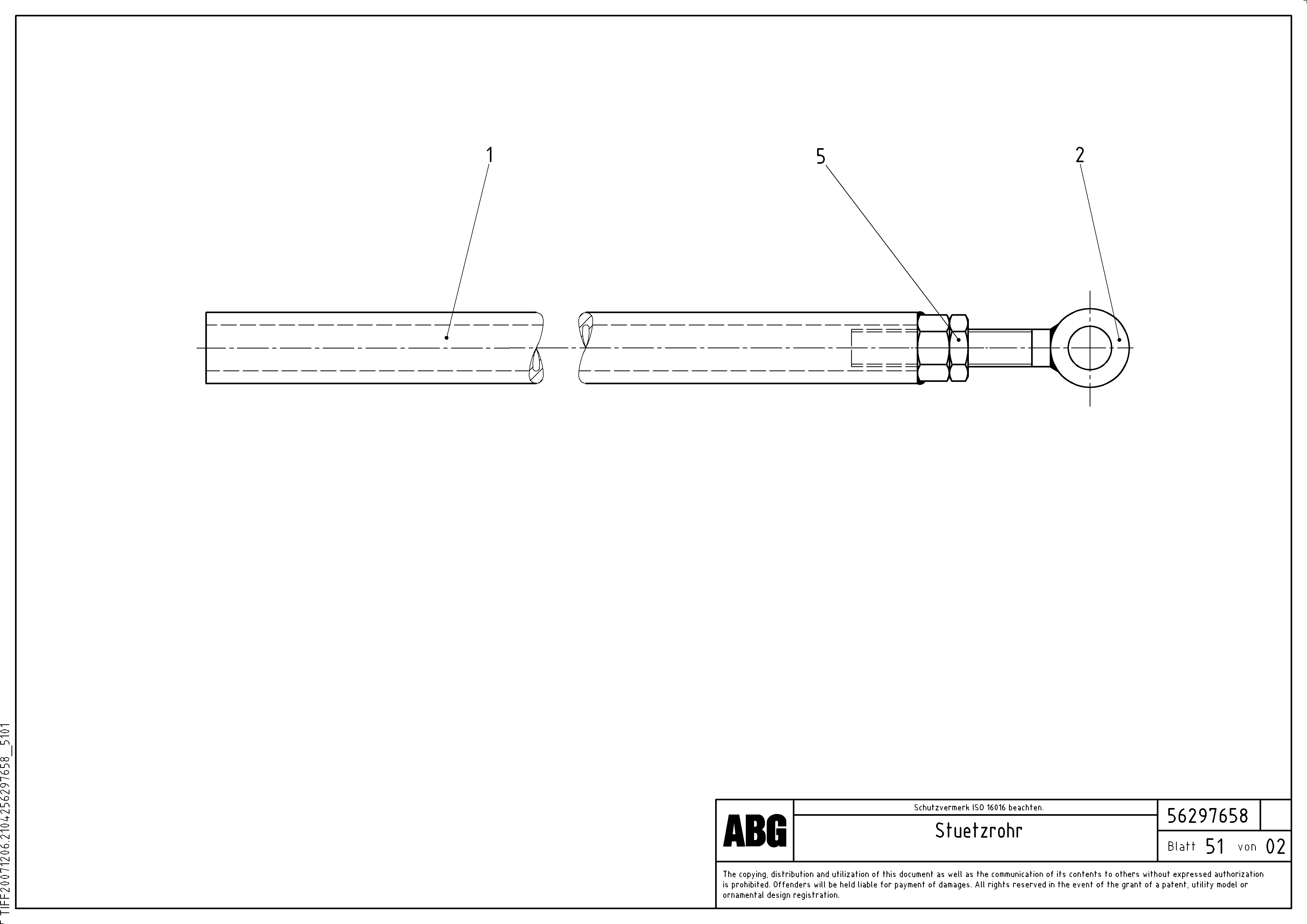 Схема запчастей Volvo ABG7820 - 83173 Support Tube VDT 121 ATT. SCREED 2,5 - 9,0 M ABG7820/ABG7820B