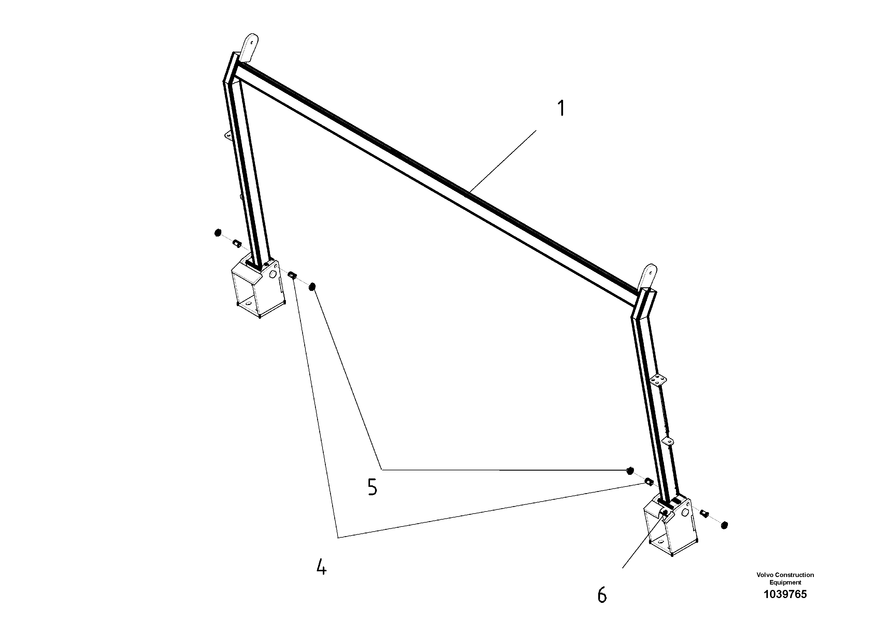 Схема запчастей Volvo ABG8820 - 51872 Roof Support ABG8820/ABG8820B ABG8820 S/N 21098-23354 ABG8820B S/N 23355-