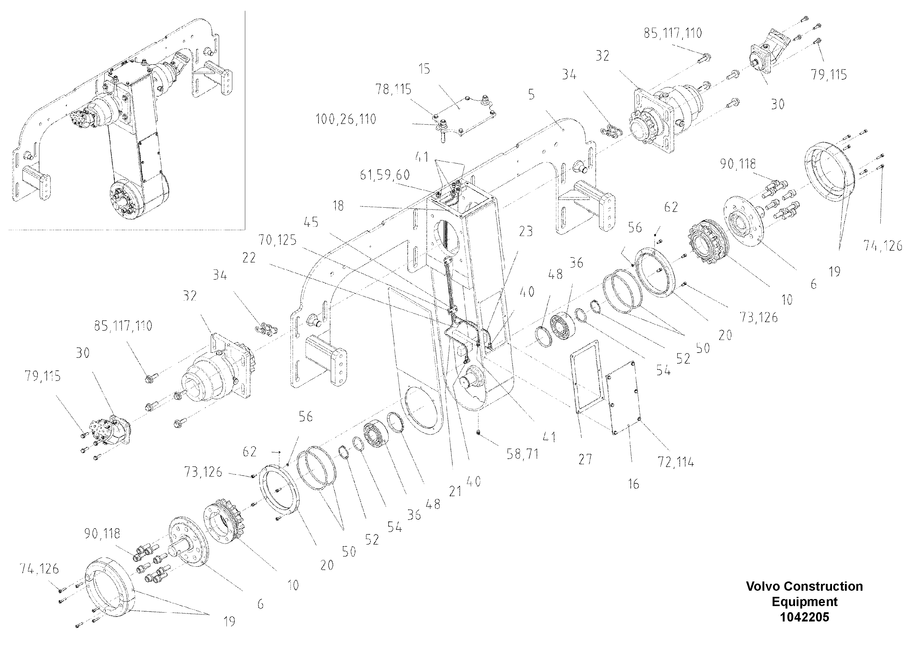 Схема запчастей Volvo ABG8820 - 84149 Auger Drive Assembly ABG8820/ABG8820B ABG8820 S/N 21098-23354 ABG8820B S/N 23355-