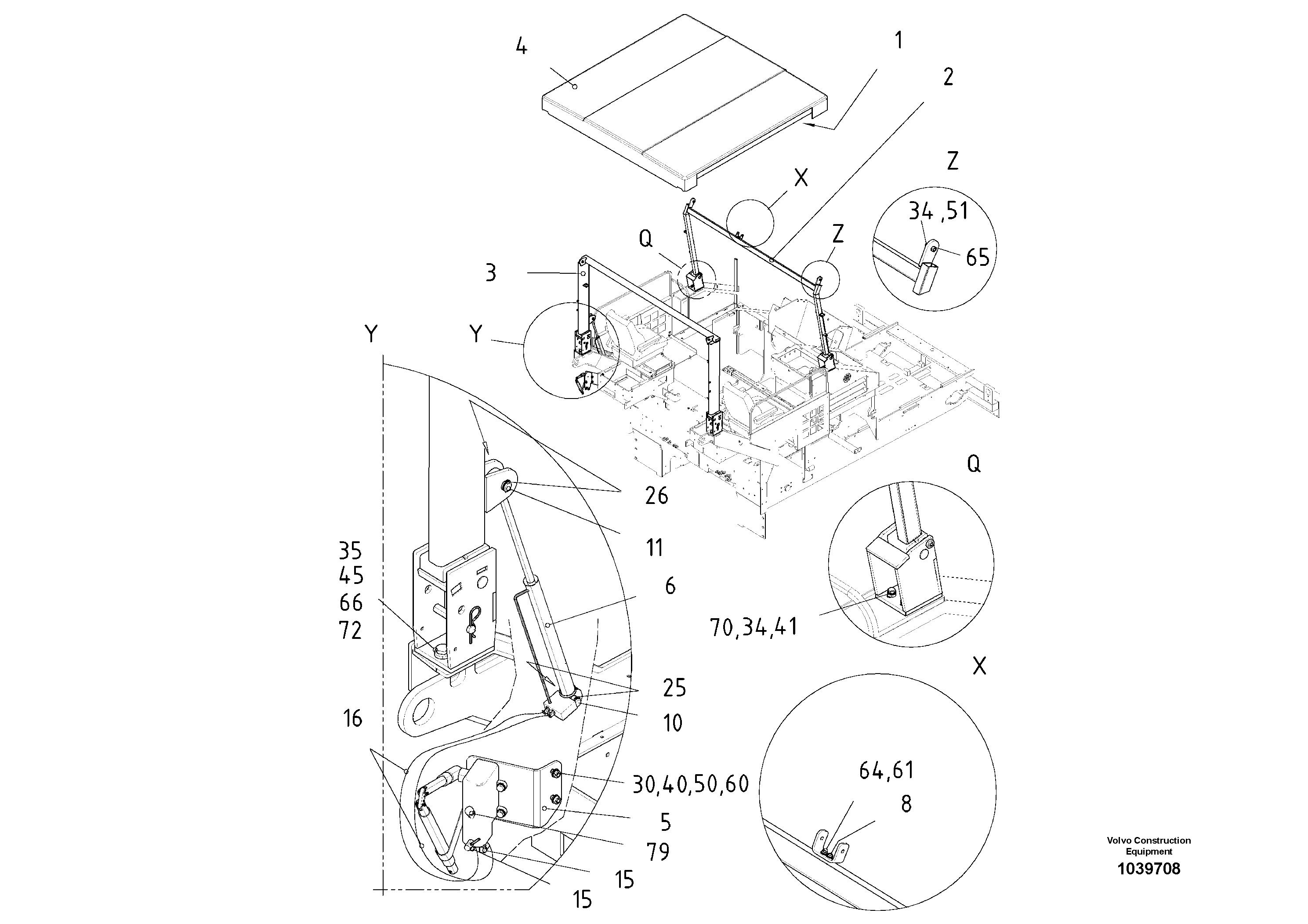 Схема запчастей Volvo ABG8820 - 51230 Weather Roof, Canopy ABG8820/ABG8820B ABG8820 S/N 21098-23354 ABG8820B S/N 23355-