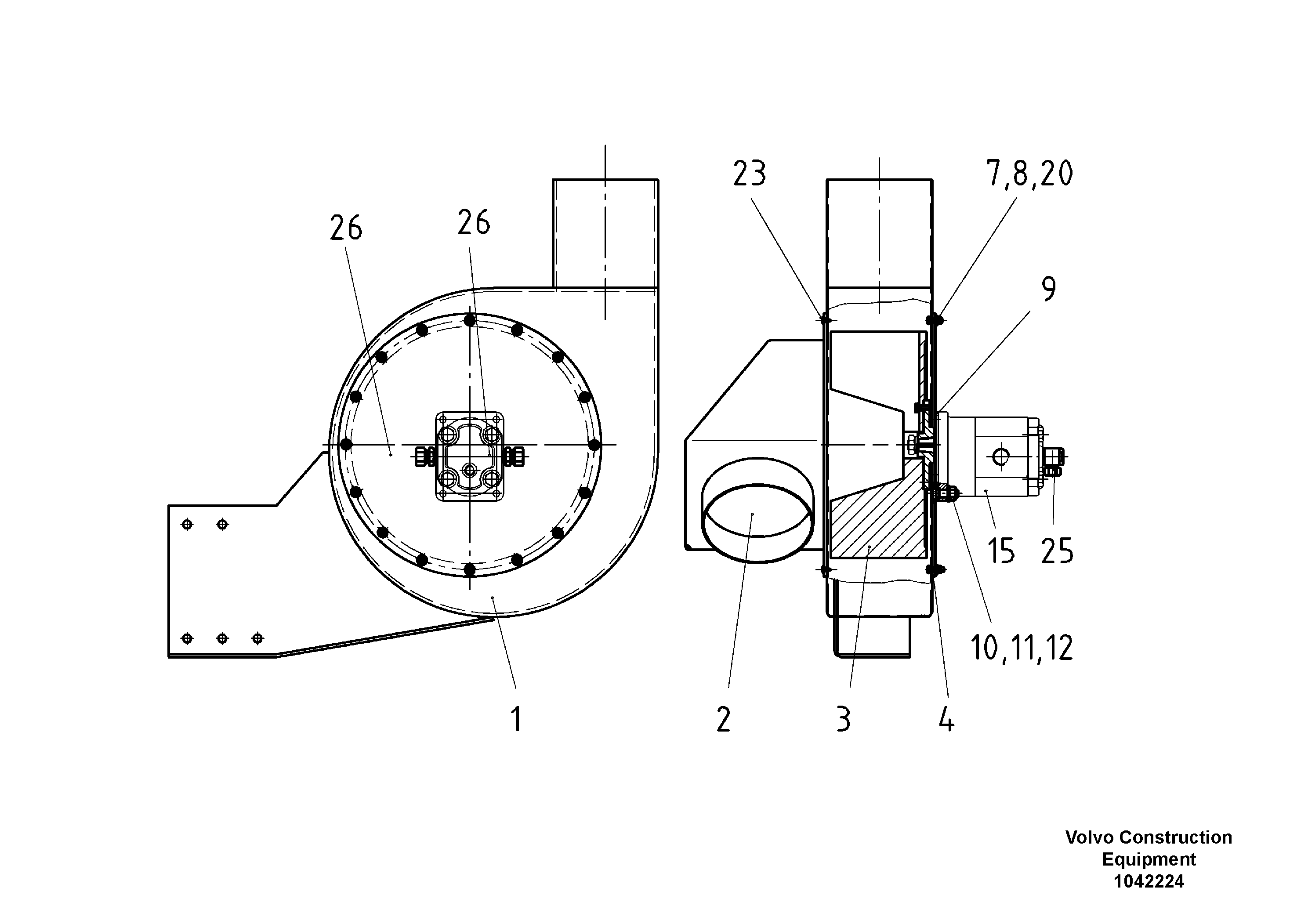 Схема запчастей Volvo ABG8820 - 51868 Fan Assembly ABG8820/ABG8820B ABG8820 S/N 21098-23354 ABG8820B S/N 23355-
