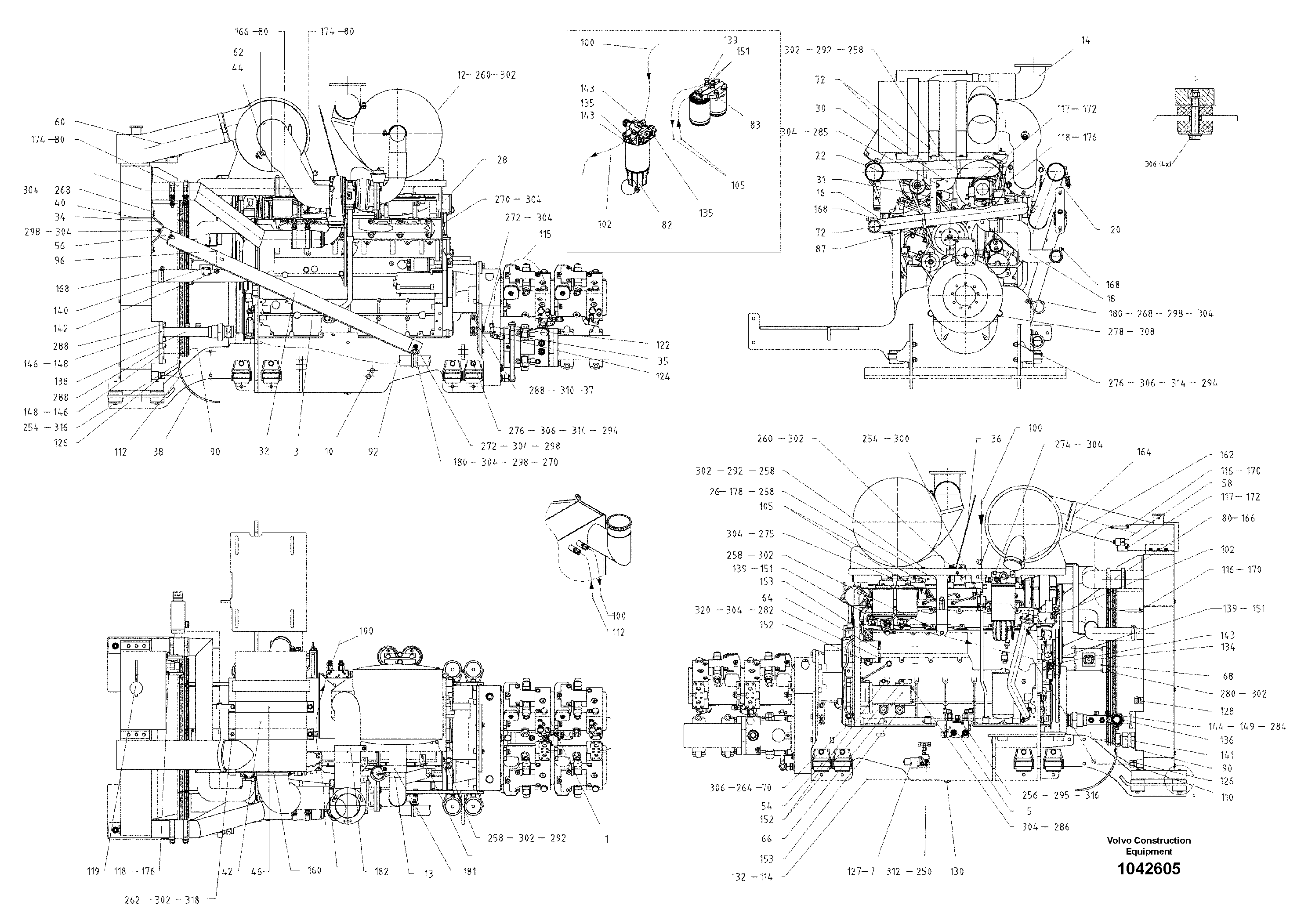 Схема запчастей Volvo ABG8820 - 103640 Basic Engine ABG8820/ABG8820B ABG8820 S/N 21098-23354 ABG8820B S/N 23355-