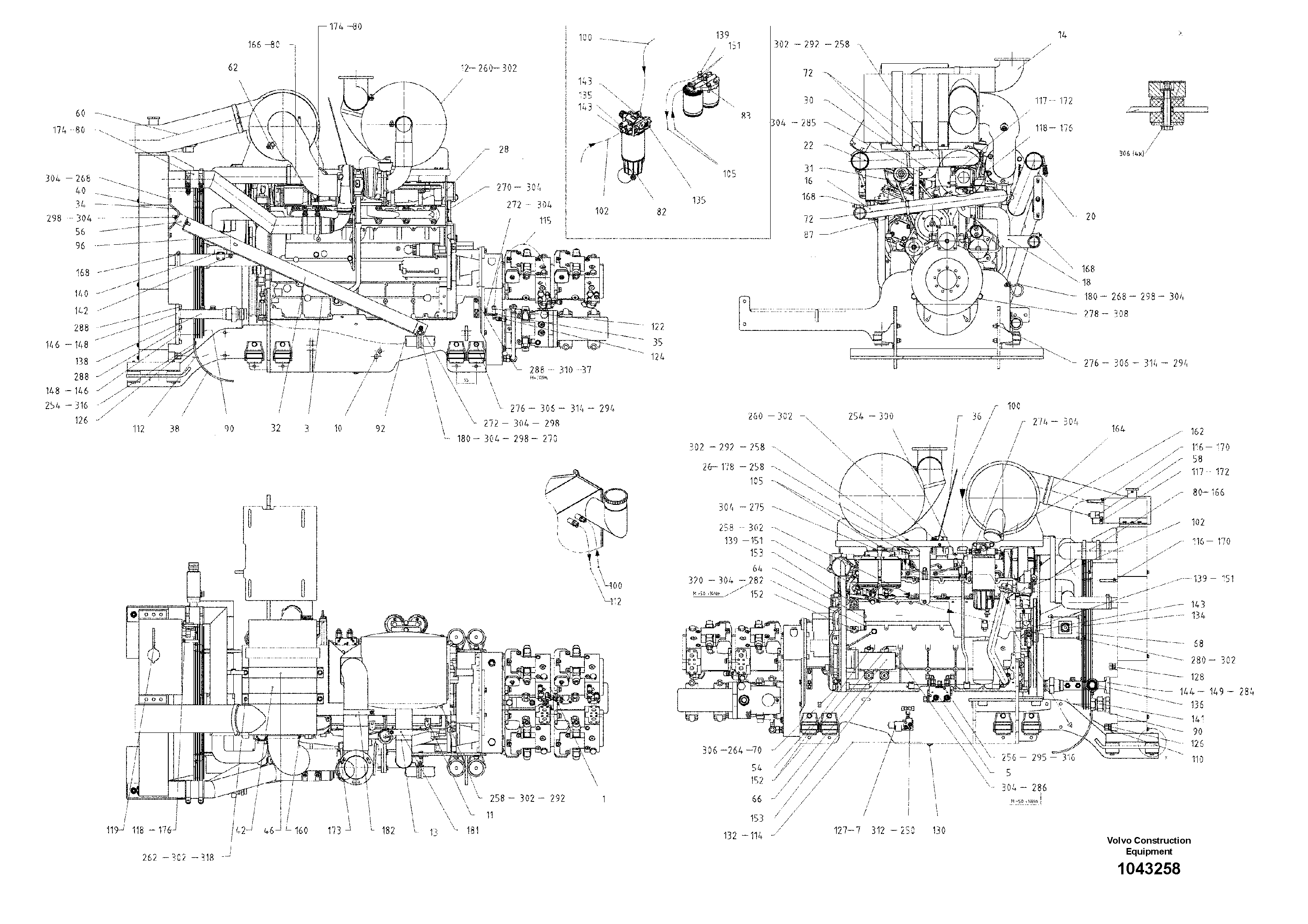 Схема запчастей Volvo ABG8820 - 103641 Basic Engine ABG8820/ABG8820B ABG8820 S/N 21098-23354 ABG8820B S/N 23355-