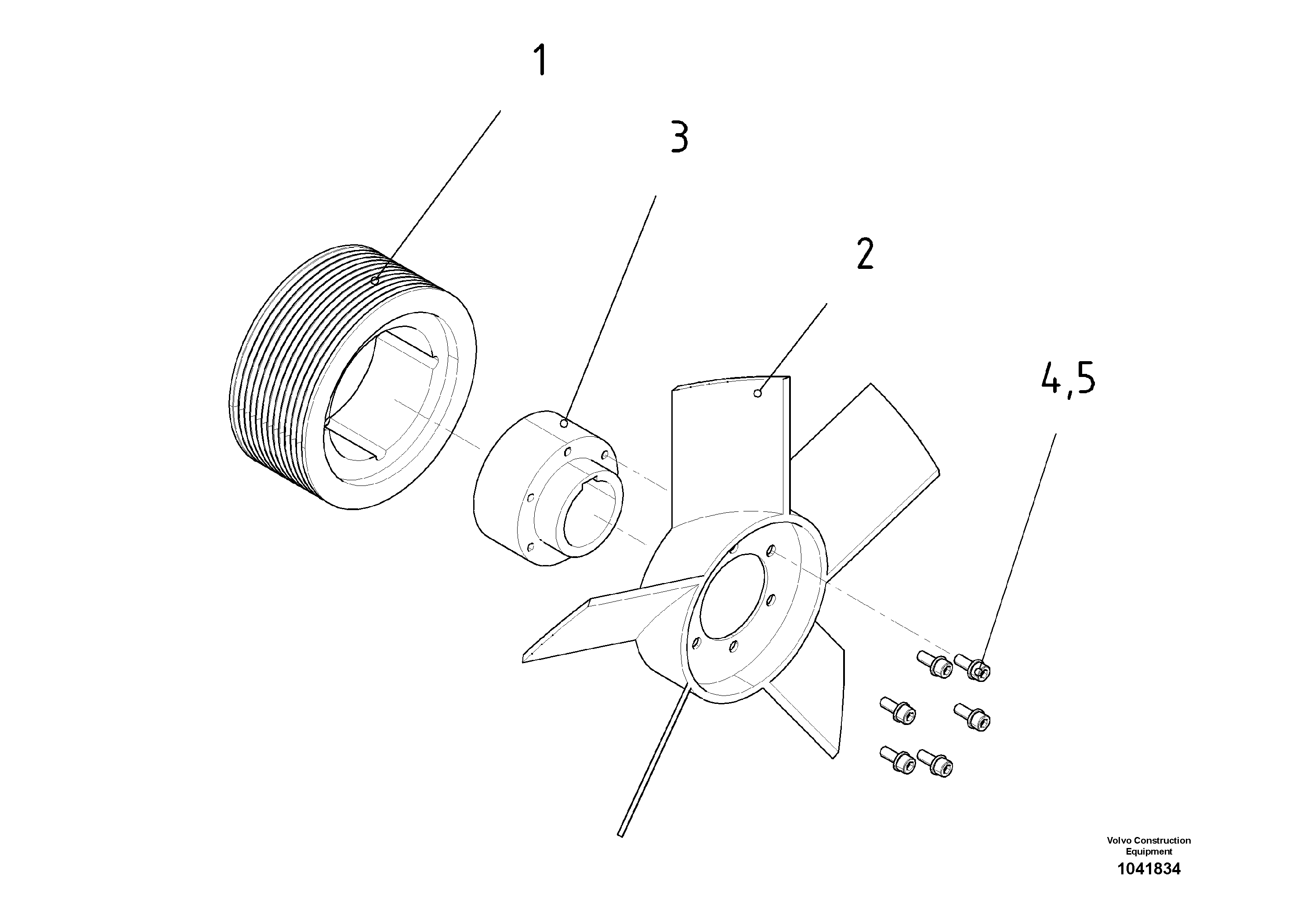 Схема запчастей Volvo ABG8820 - 41964 Fan Assembly ABG8820/ABG8820B ABG8820 S/N 21098-23354 ABG8820B S/N 23355-
