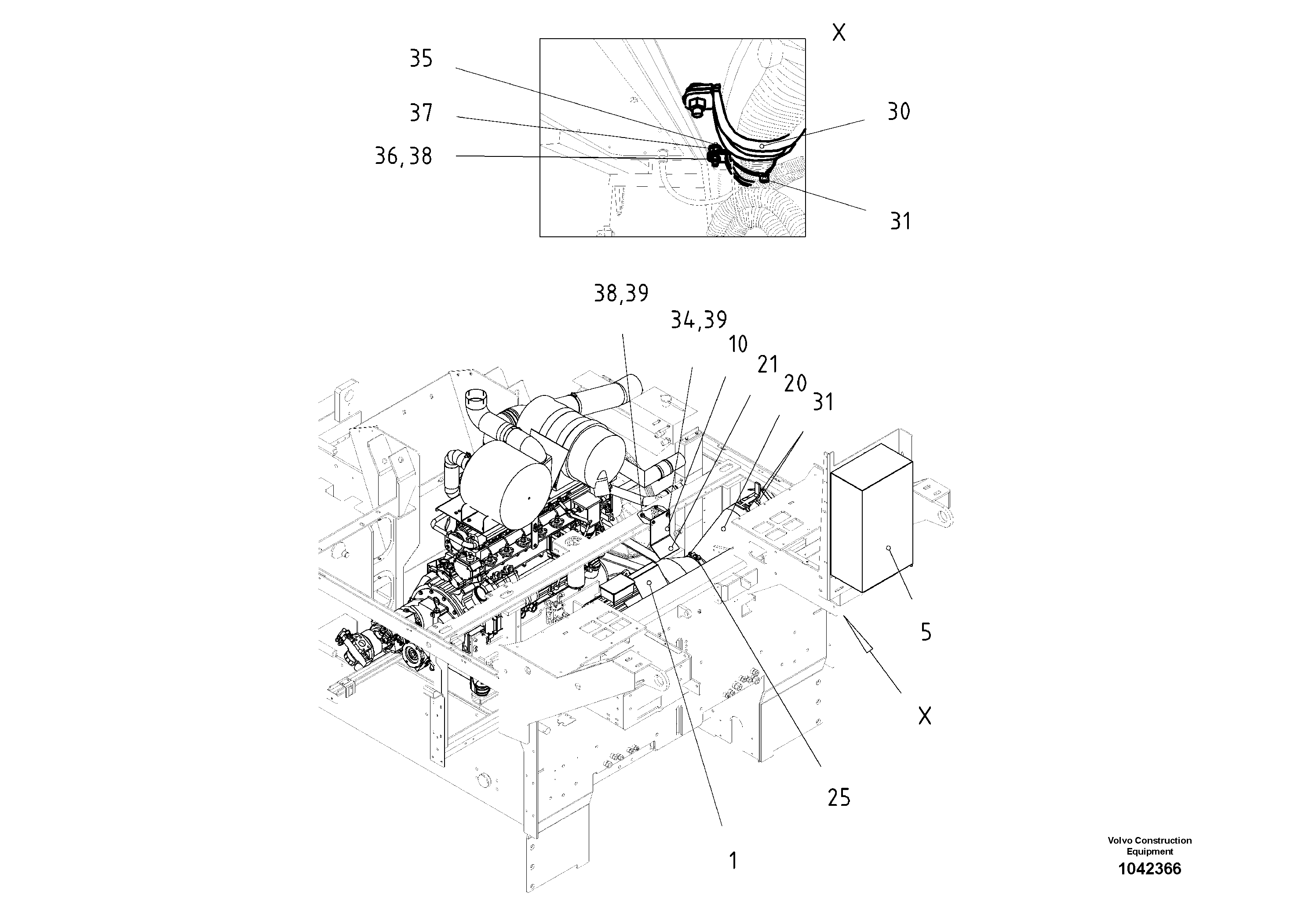 Схема запчастей Volvo ABG8820 - 67388 Alternator-mounting ABG8820/ABG8820B ABG8820 S/N 21098-23354 ABG8820B S/N 23355-