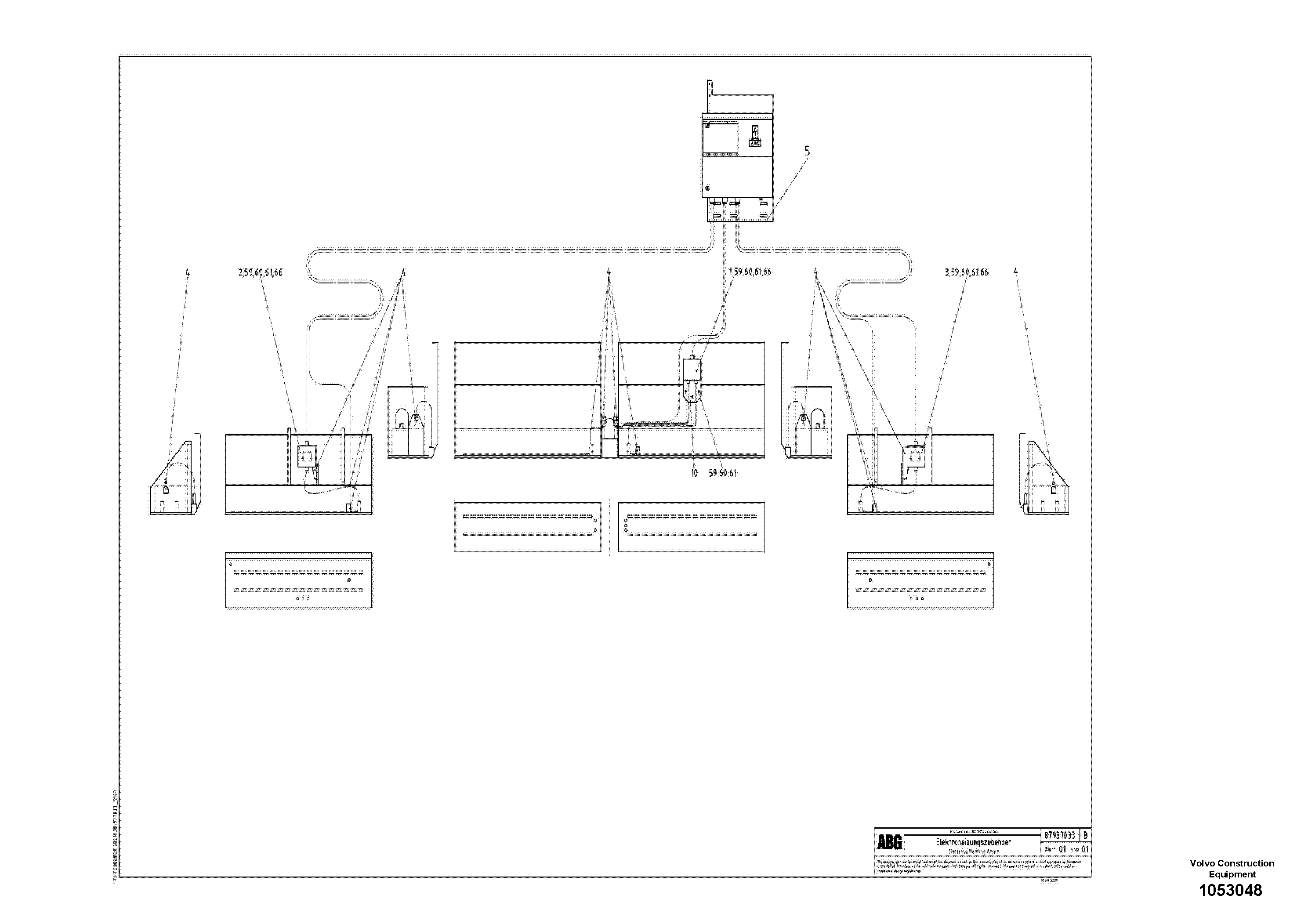 Схема запчастей Volvo ABG8820 - 78593 El. heating accessories for basic and extandable screed VB 78 ETC ATT. SCREED 2,5 - 9,0 M ABG8820/ABG8820B