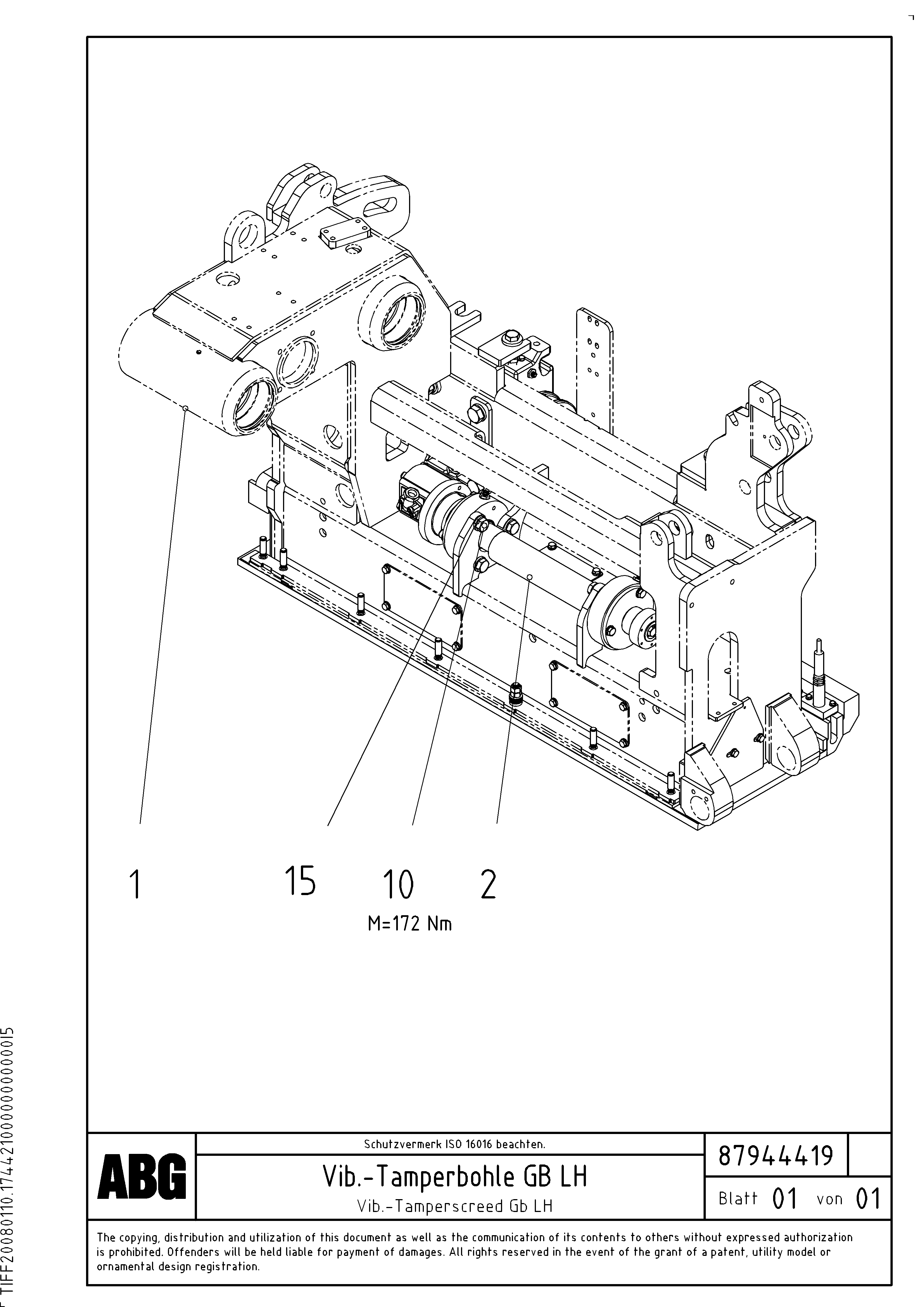 Схема запчастей Volvo ABG8820 - 80665 Vibrator for basic screed VDT-V 78 ETC ATT. SCREED 2,5 - 9,0 M ABG8820/ABG8820B