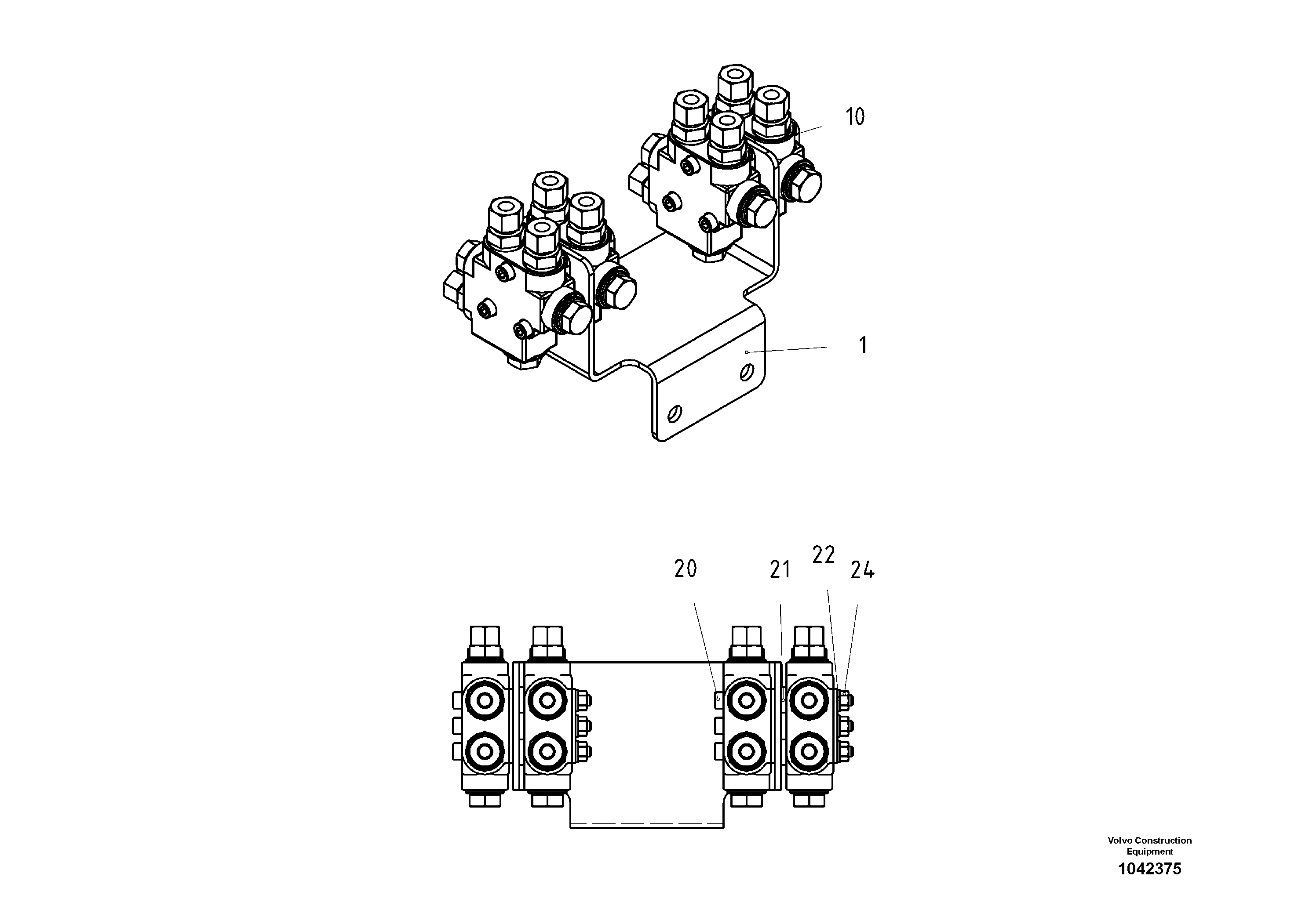 Схема запчастей Volvo ABG8820 - 56635 Valve Support ABG8820/ABG8820B ABG8820 S/N 21098-23354 ABG8820B S/N 23355-