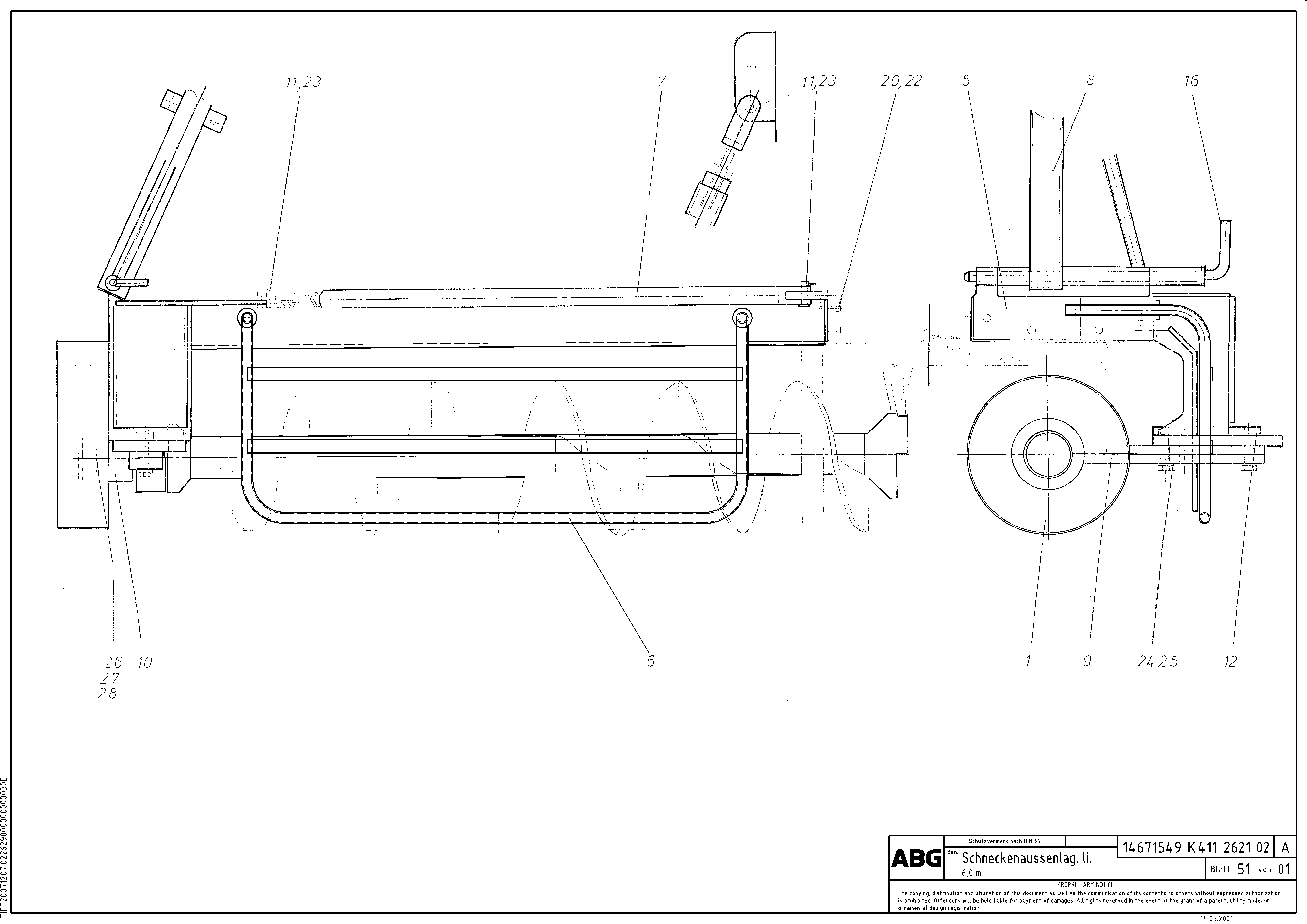 Схема запчастей Volvo ABG8820 - 86070 Outside auger bearings for auger extension VDT 121 ATT. SCREEDS 2,5 -13,0M ABG8820/ABG8820B
