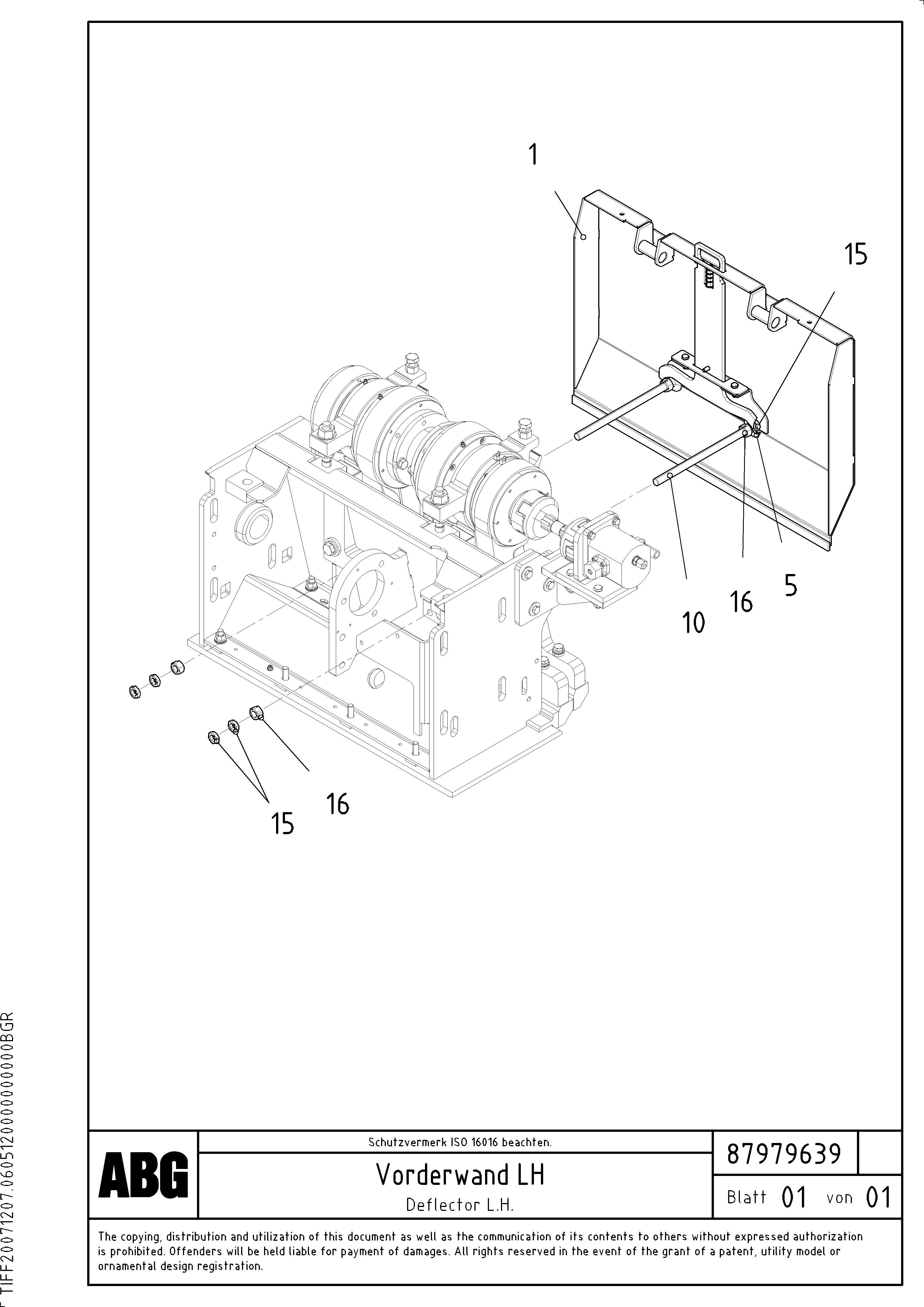 Схема запчастей Volvo ABG8820 - 67783 Deflector plate for extandable screed VDT 121 VARIO ATT.SCREED 9,0 - 12,0M ABG8820/ABG8820B