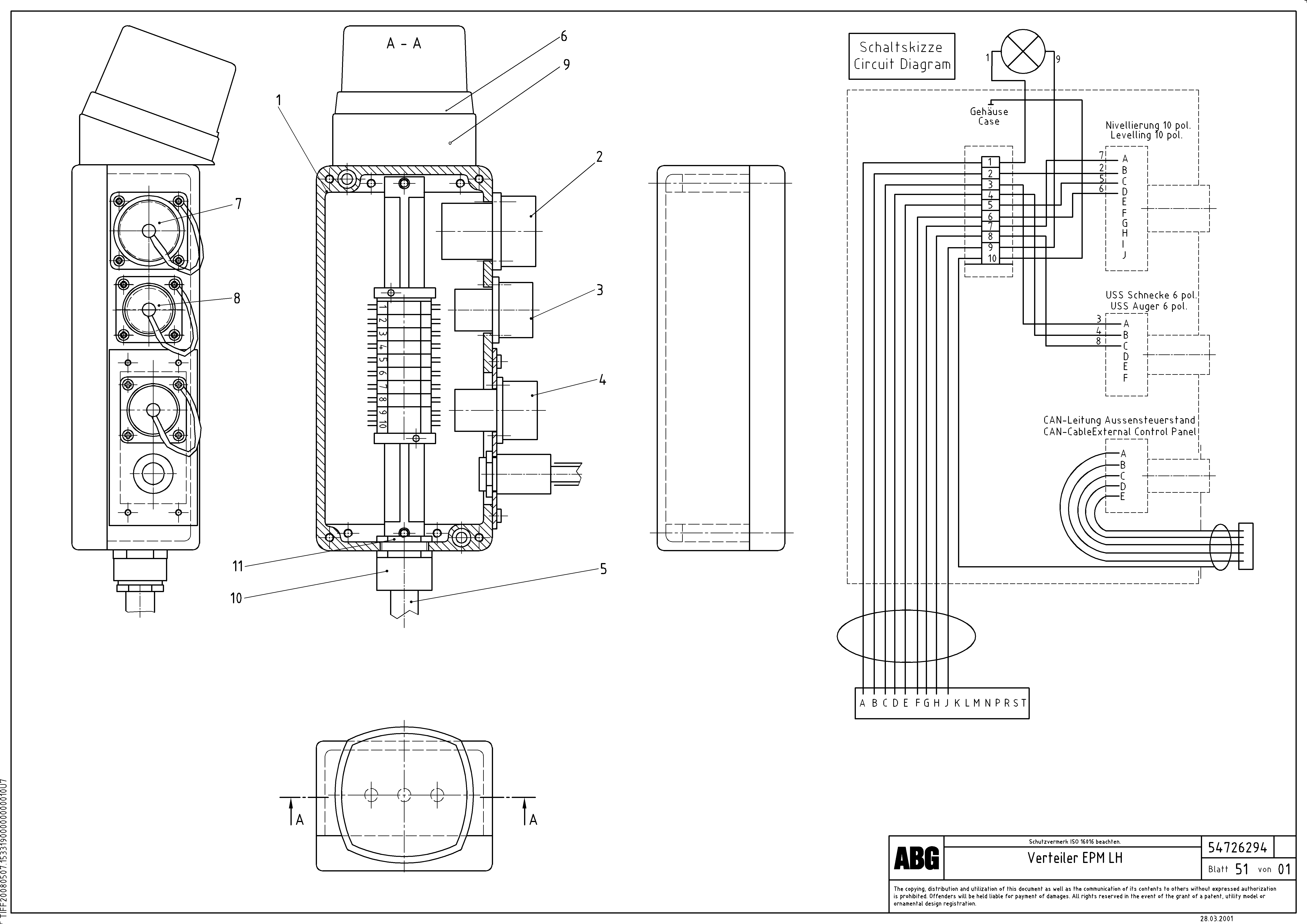 Схема запчастей Volvo ABG8820 - 72030 Distribution box on screed for EPM (Electronic Paver Management) VB 88 GTC ATT. SCREEDS 3,0 -10,0M ABG8820/ABG8820B