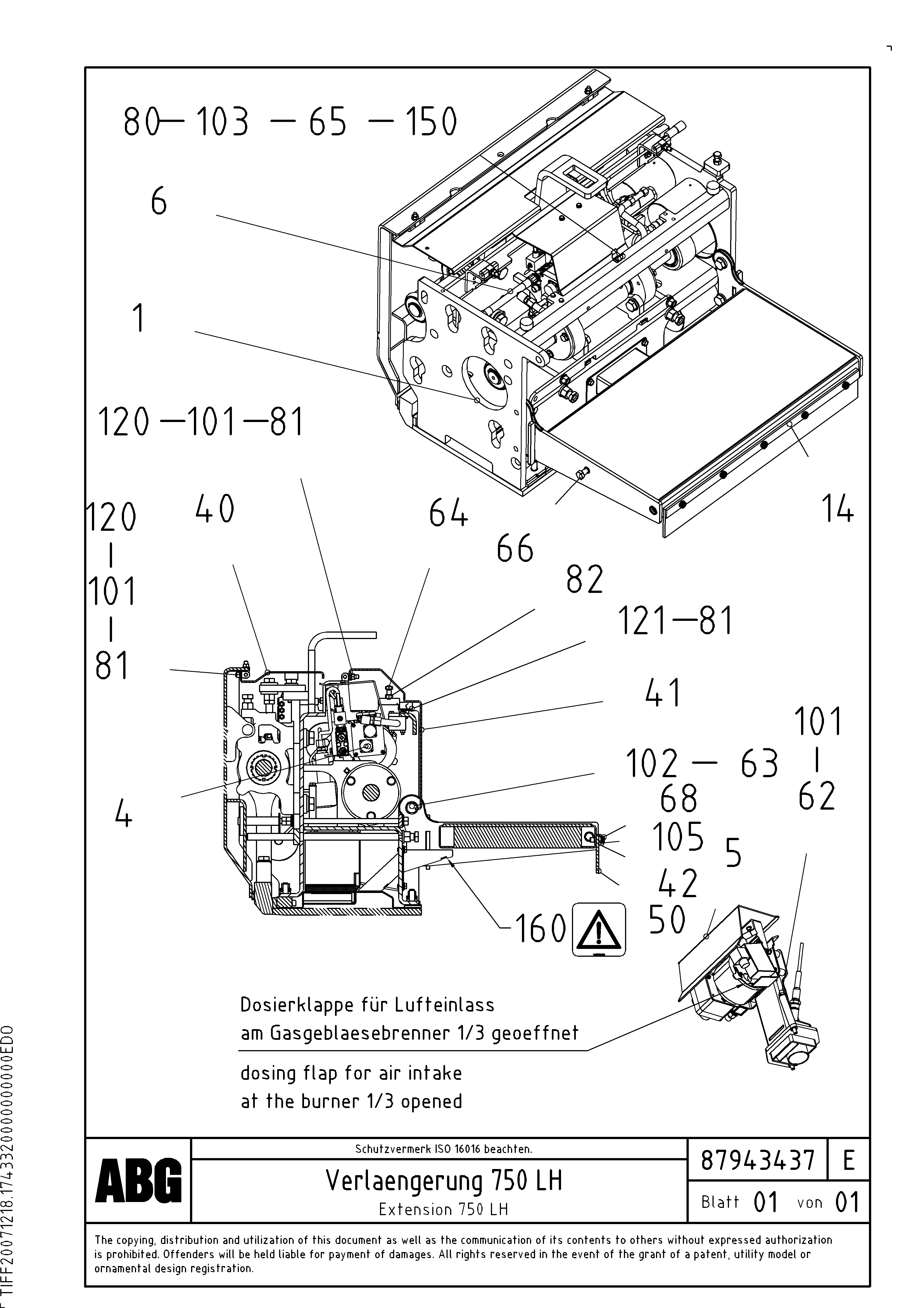 Схема запчастей Volvo ABG8820 - 73931 Extension set VB 88 GTC ATT. SCREEDS 3,0 -10,0M ABG8820/ABG8820B