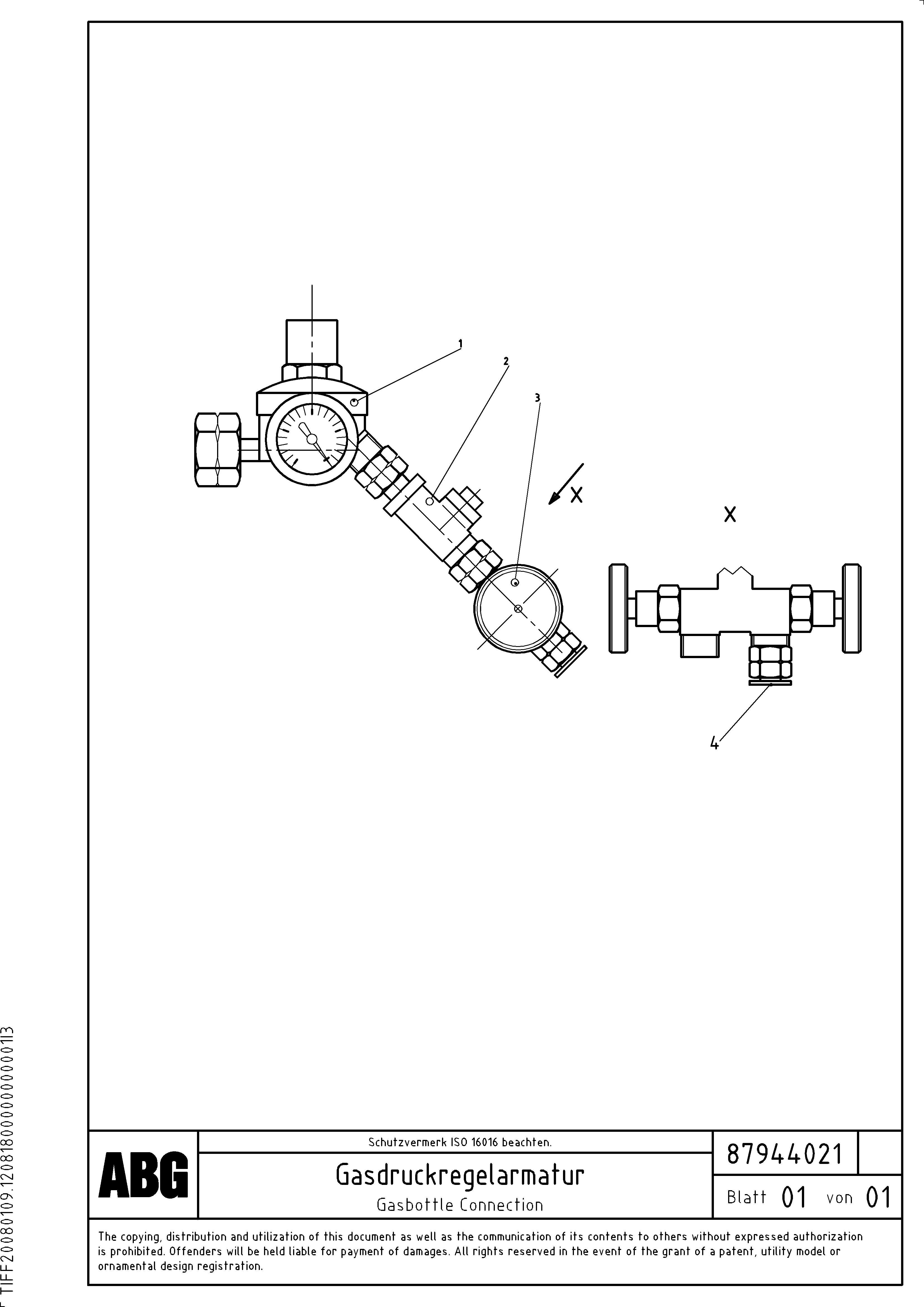 Схема запчастей Volvo ABG8820 - 77057 Gasbottle connection VDT-V 88 GTC ATT. SCREEDS 3,0 - 9,0M ABG8820/ABG8820B