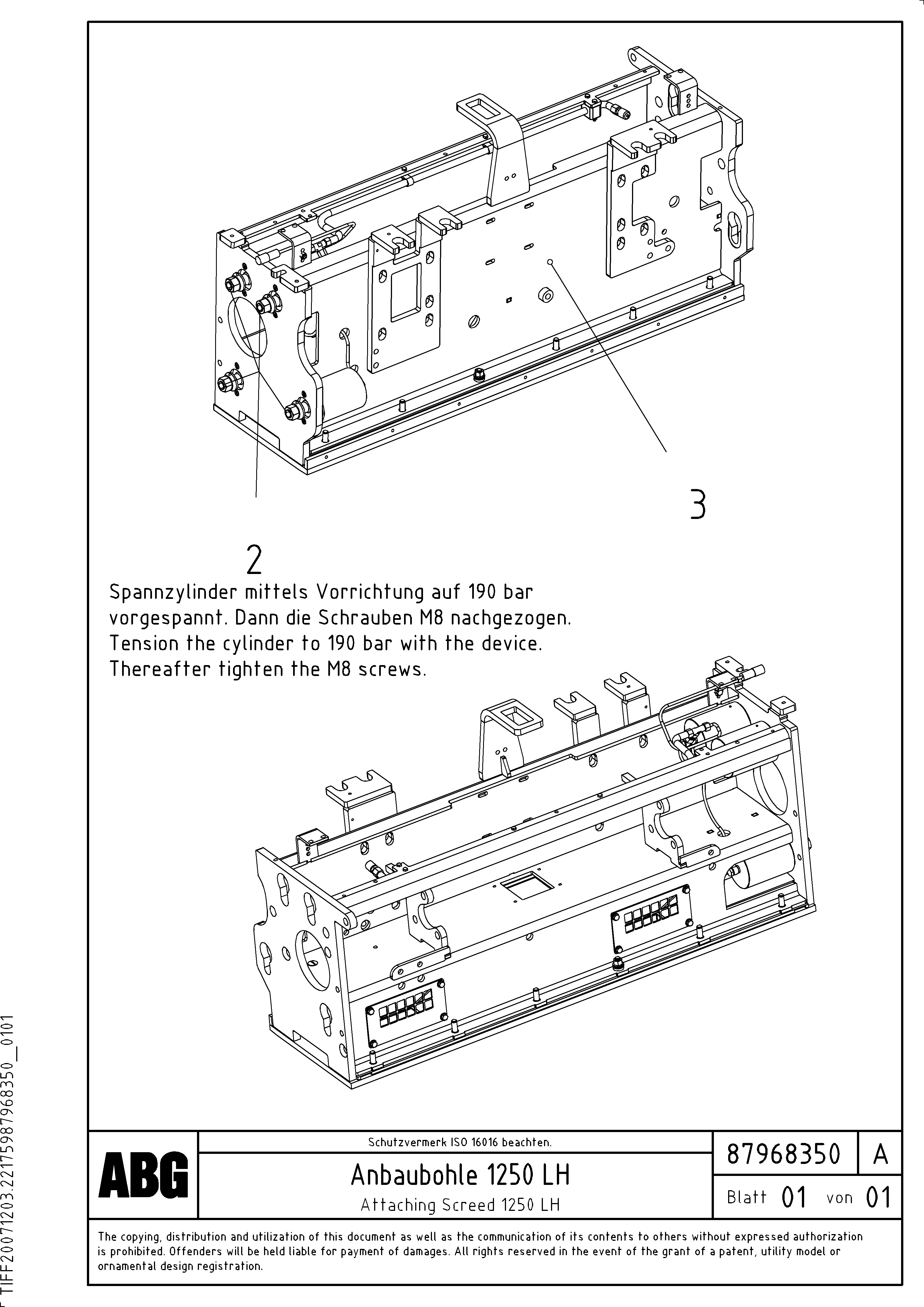 Схема запчастей Volvo ABG8820 - 80153 Attaching screed for extension VB 78 GTC ATT. SCREEDS 2,5 - 9,0M ABG8820, ABG8820B