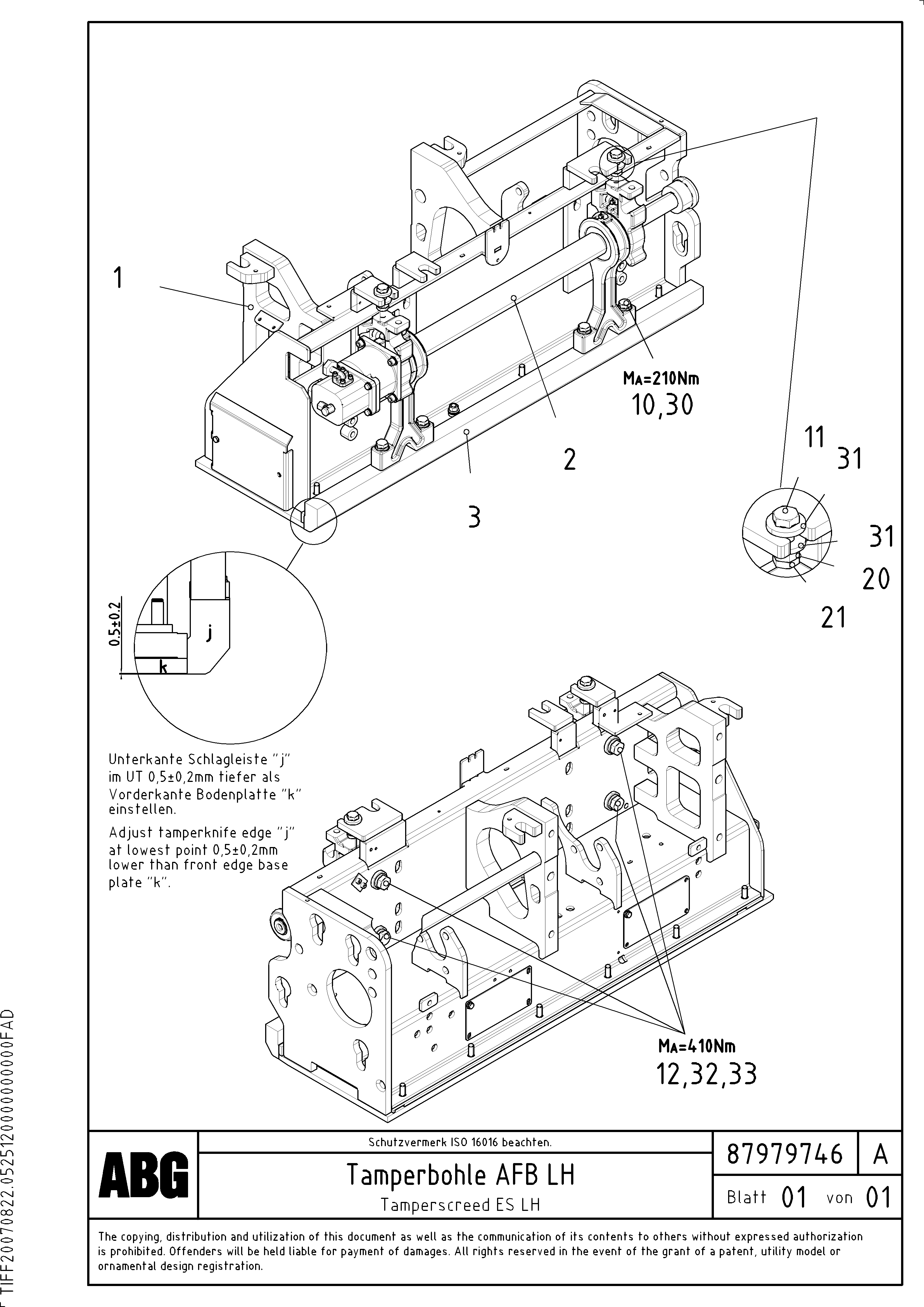 Схема запчастей Volvo ABG8820 - 80255 Vib.-tamperscreed for extension VB 78 GTC ATT. SCREEDS 2,5 - 9,0M ABG8820, ABG8820B