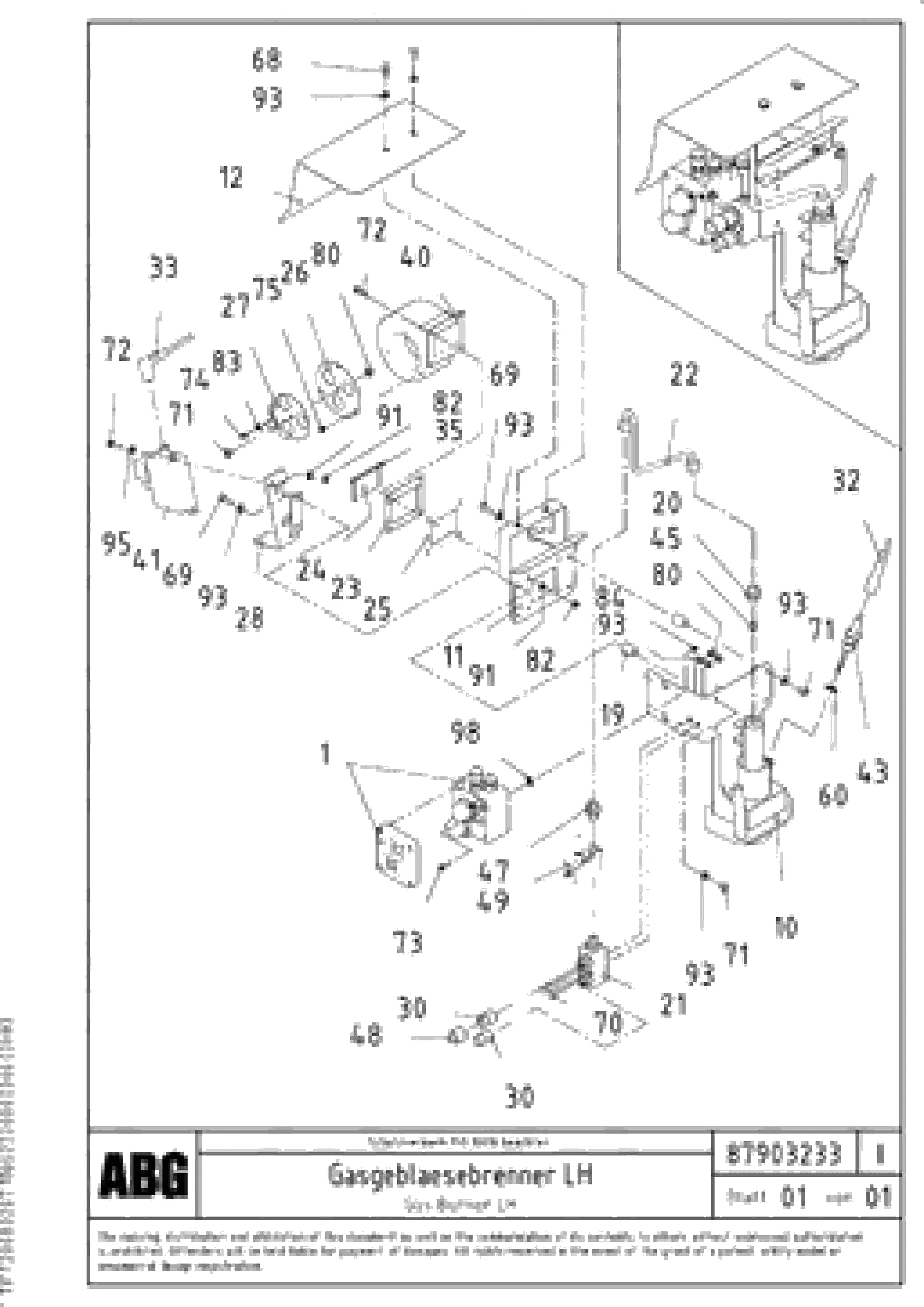 Схема запчастей Volvo ABG8820 - 80084 Gas Burner VB 78 GTC ATT. SCREEDS 2,5 - 9,0M ABG8820, ABG8820B