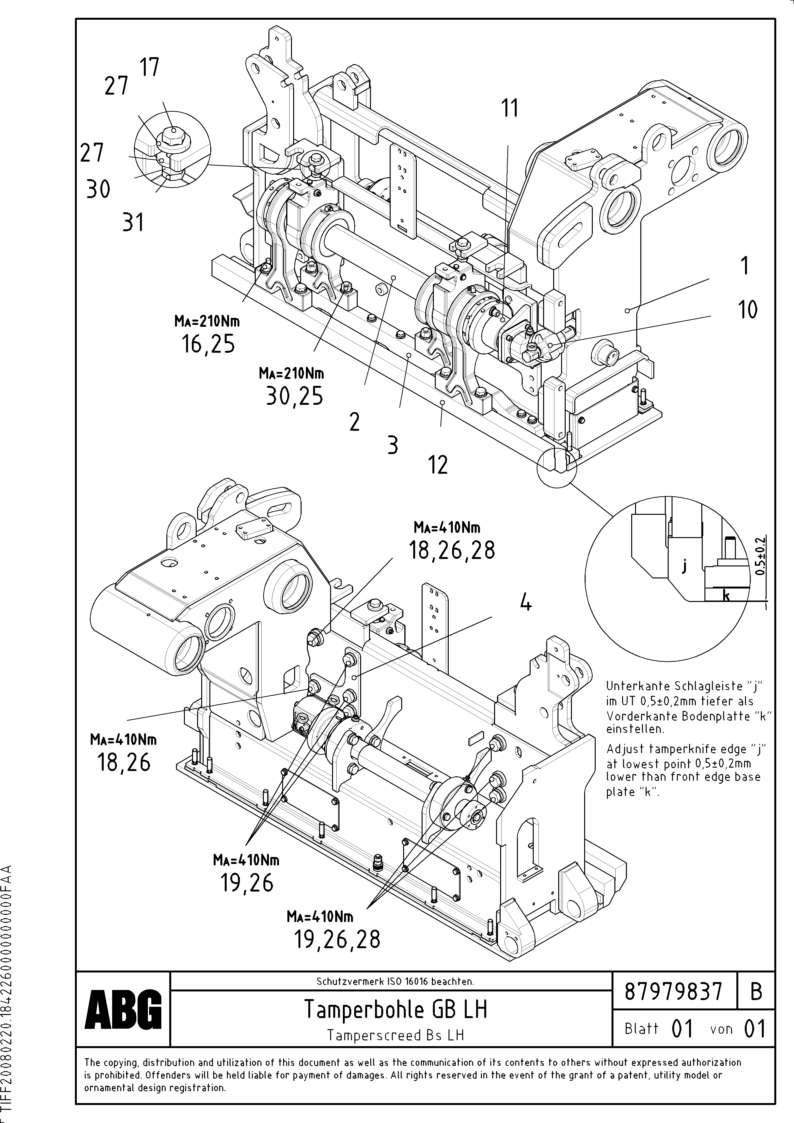 Схема запчастей Volvo ABG8820 - 84671 Tamper for basic screed VDT-V 78 GTC ATT. SCREEDS 2,5 - 9,0M AGB8820, AGB8820B