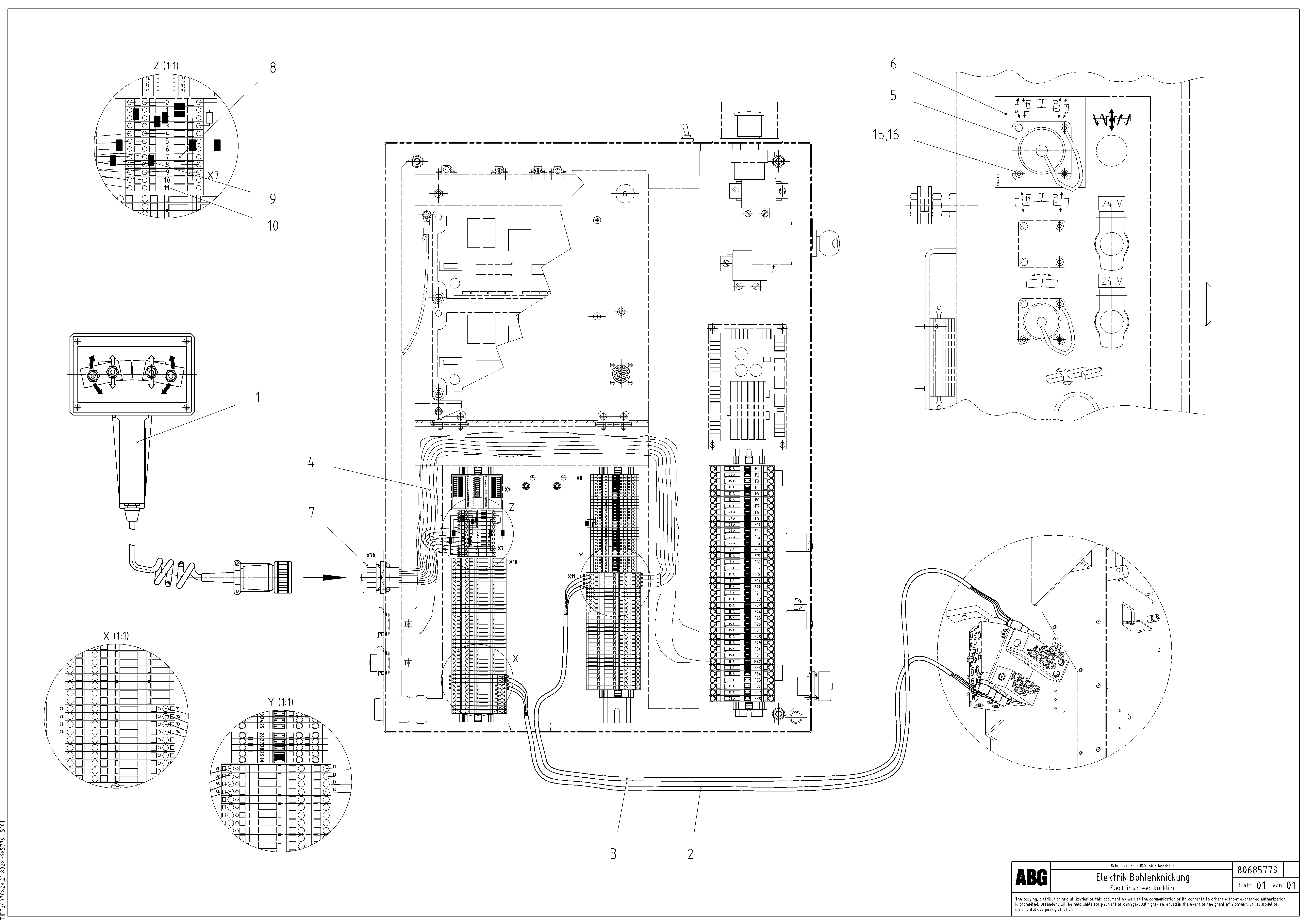 Схема запчастей Volvo ABG8820 - 71812 Electric screed buckling VB 89 ETC ATT. SCREEDS 3,0 - 9,0M ABG8820, ABG8820B
