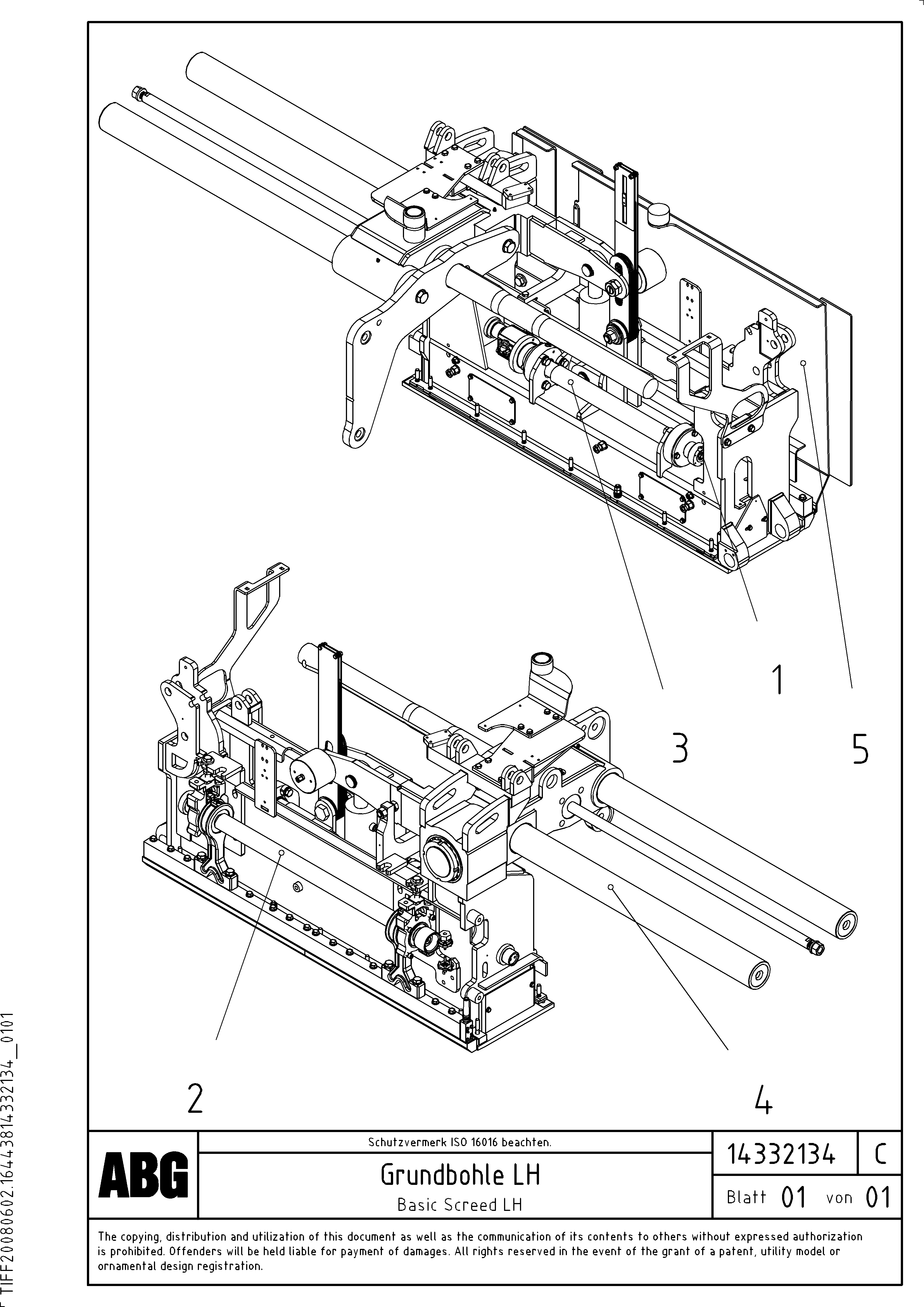 Схема запчастей Volvo ABG8820 - 71819 Basic screed VB 89 ETC ATT. SCREEDS 3,0 - 9,0M ABG8820, ABG8820B