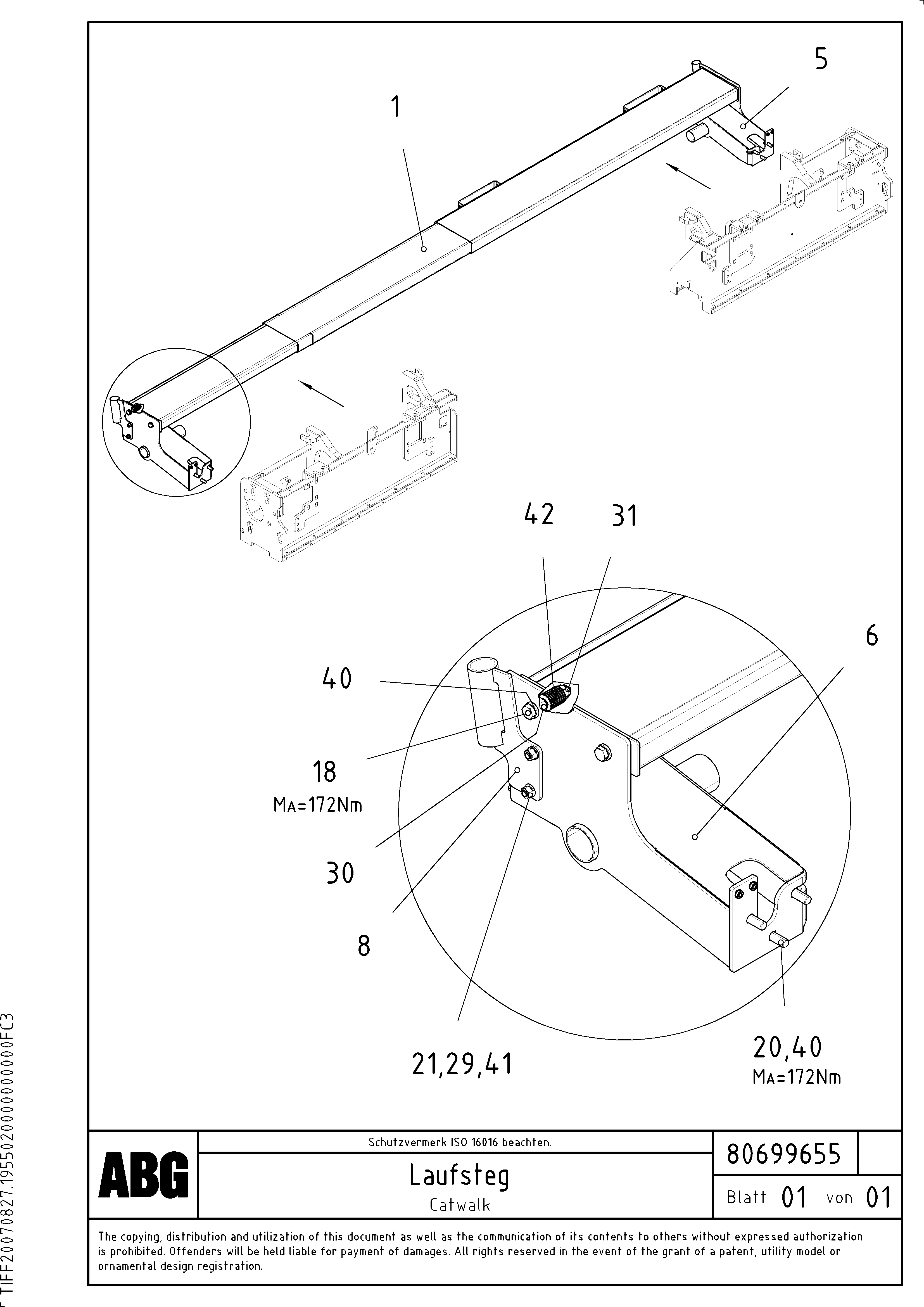Схема запчастей Volvo ABG8820 - 50356 Catwalk VB 79 ETC ATT. SCREEDS 2,5 - 9,0M ABG8820, ABG8820B