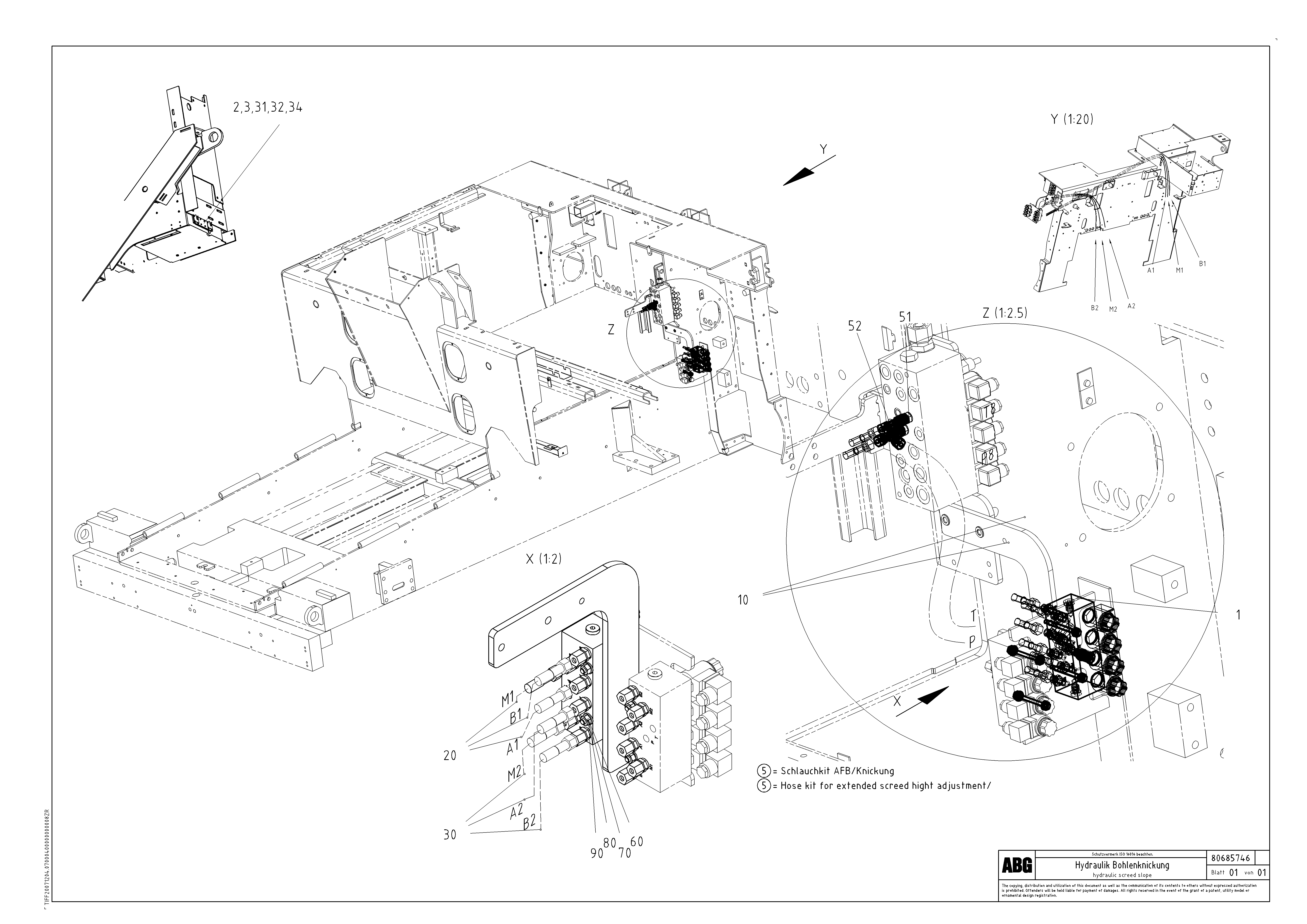 Схема запчастей Volvo ABG8820 - 63554 Hydraulic screed slope control VB 79 ETC ATT. SCREEDS 2,5 - 9,0M ABG8820, ABG8820B