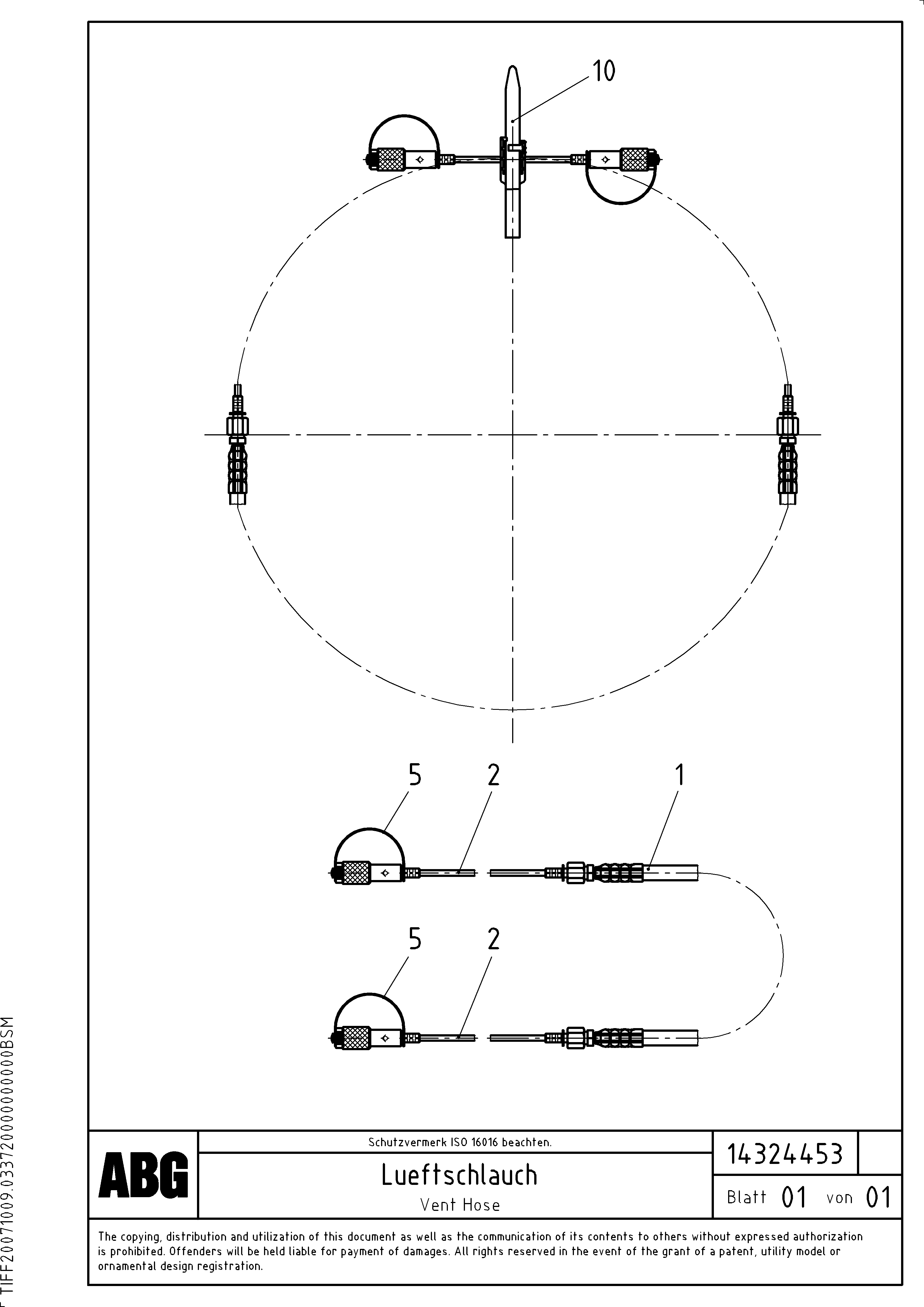 Схема запчастей Volvo ABG8820 - 63556 Vent Hose VB 79 ETC ATT. SCREEDS 2,5 - 9,0M ABG8820, ABG8820B