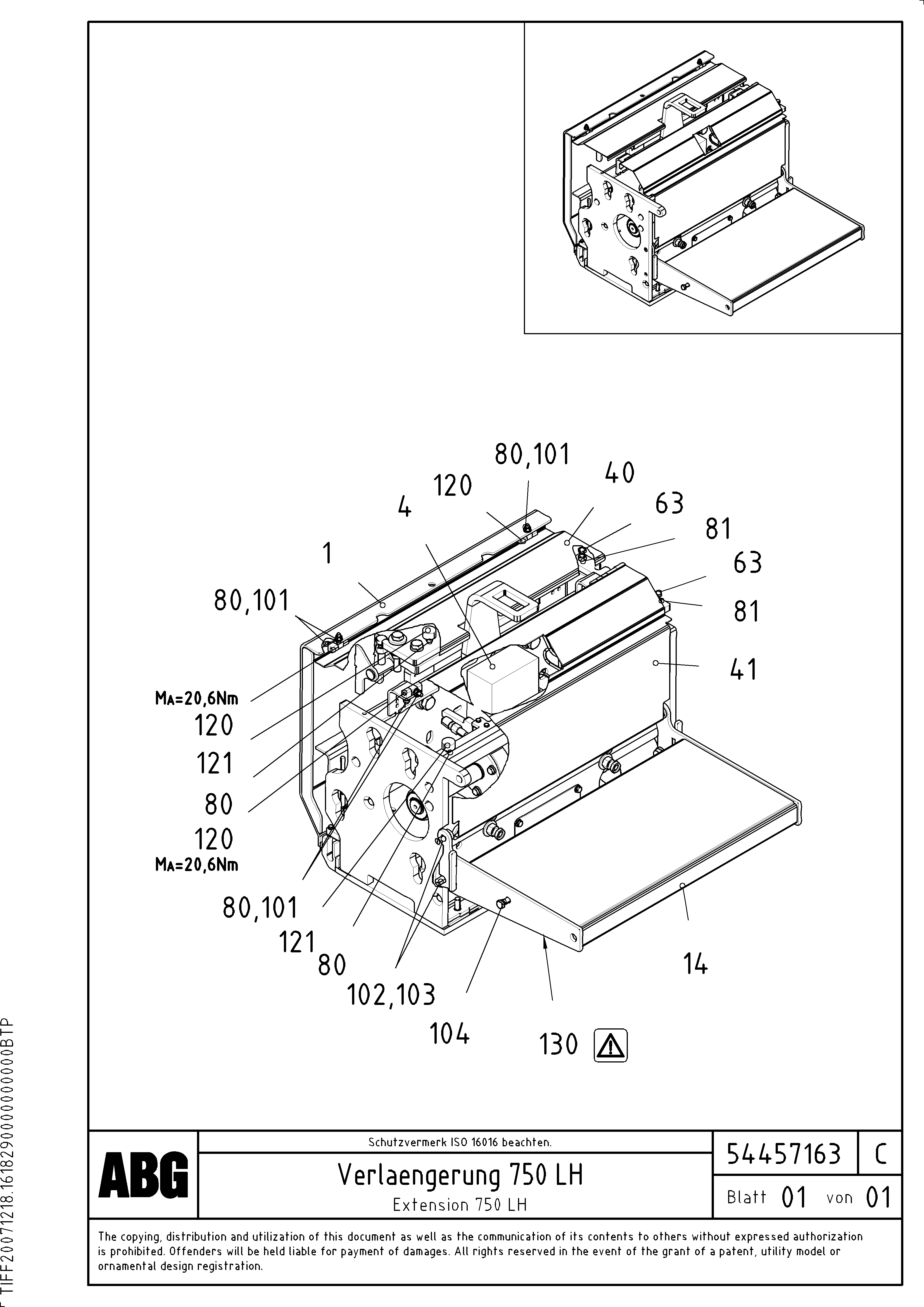 Схема запчастей Volvo ABG8820 - 63568 Extension set VB 79 ETC ATT. SCREEDS 2,5 - 9,0M ABG8820, ABG8820B