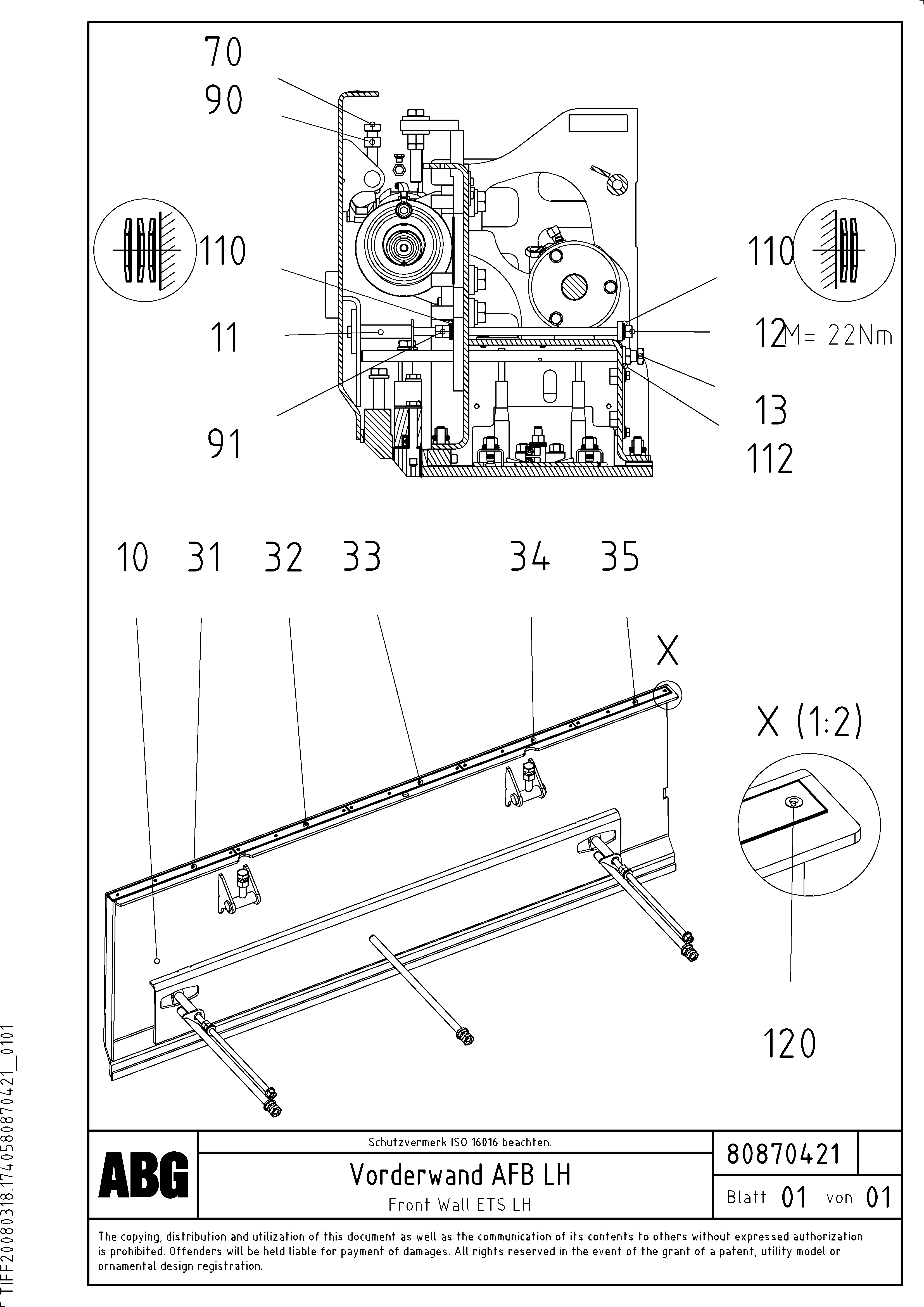 Схема запчастей Volvo ABG8820 - 76958 Front wall for extension VDT-V 88 GTC ATT. SCREEDS 3,0 - 9,0M ABG8820/ABG8820B