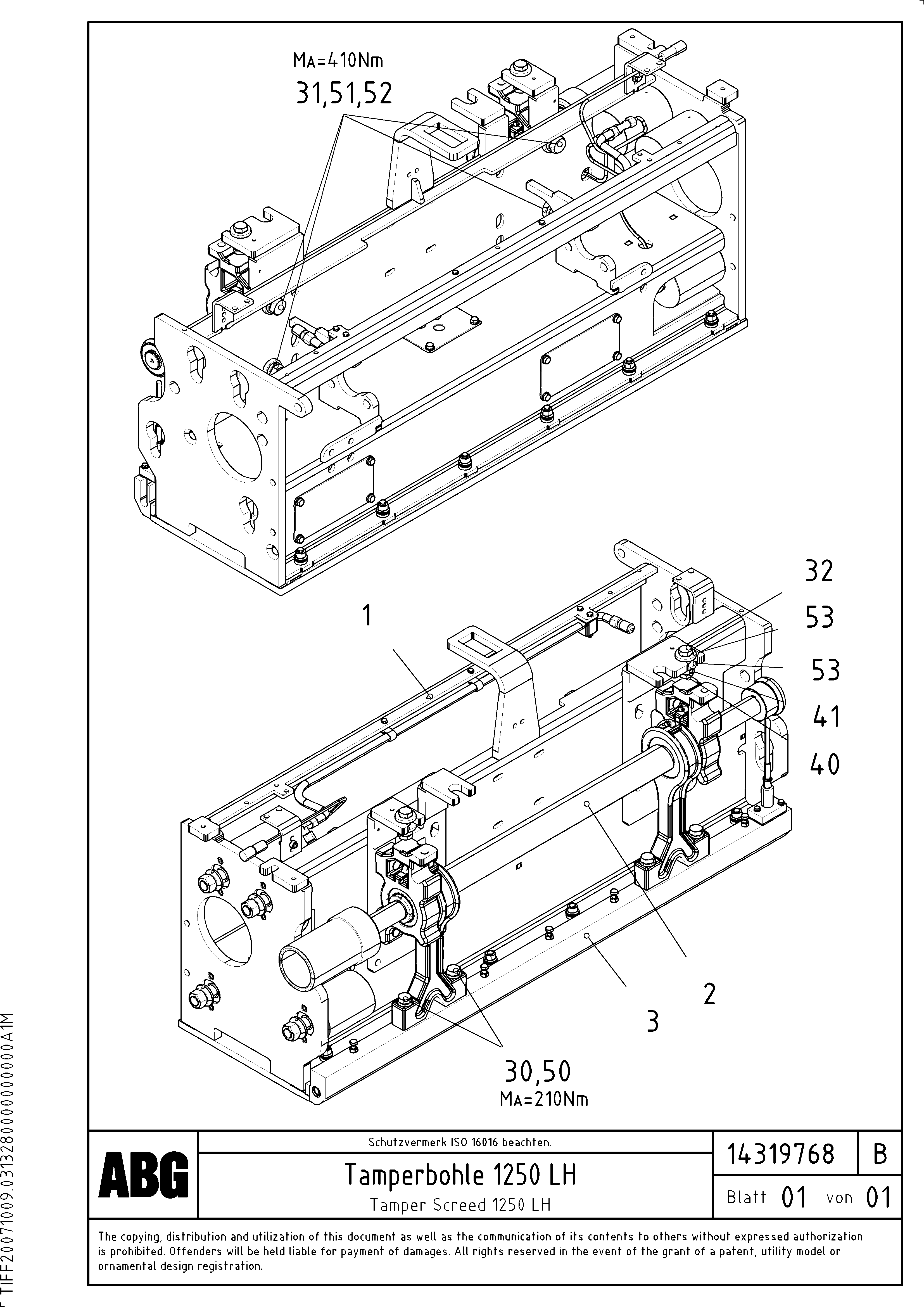 Схема запчастей Volvo ABG8820 - 63701 Tamper screed for extension VB 89 ETC ATT. SCREEDS 3,0 - 9,0M ABG8820, ABG8820B