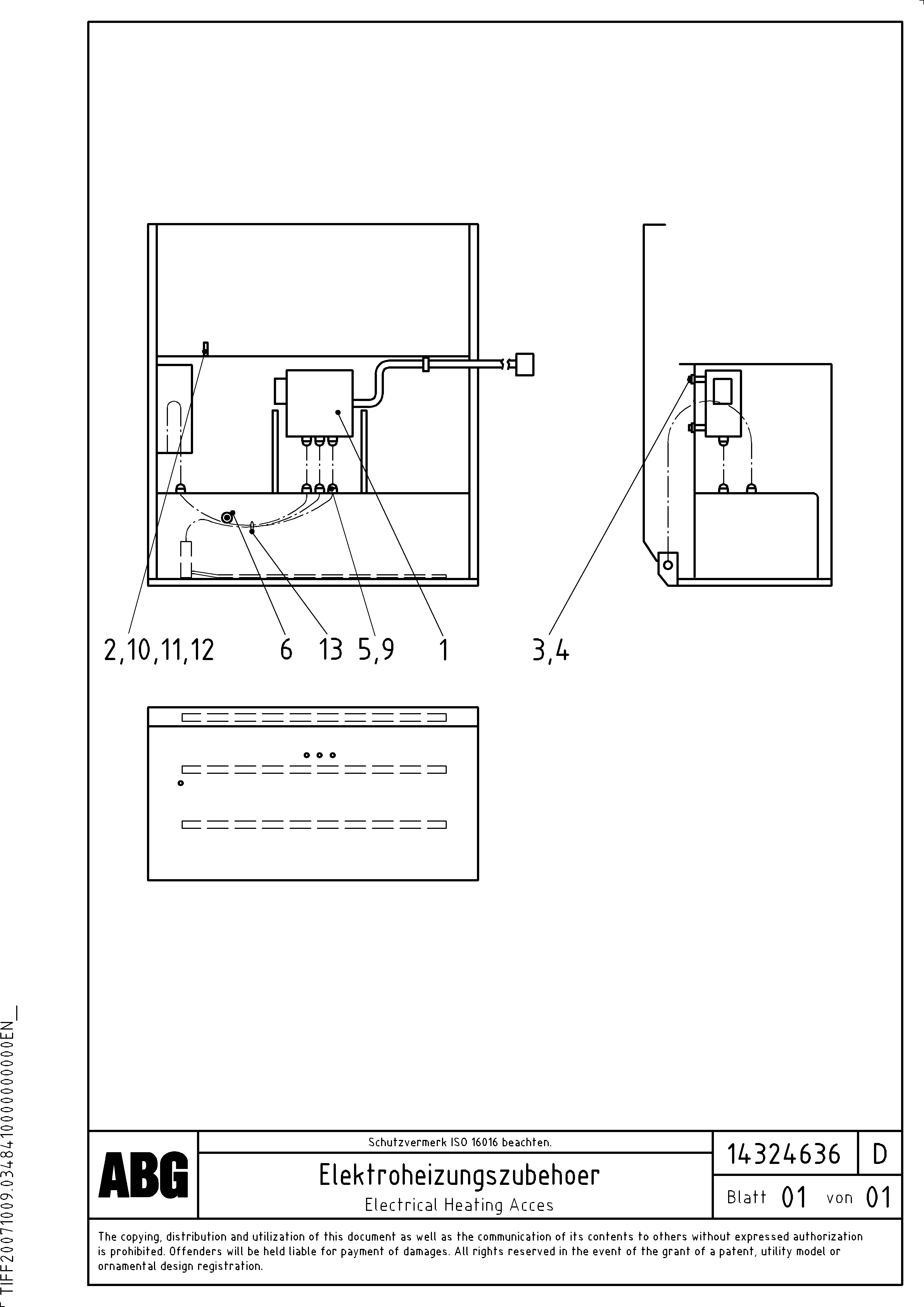 Схема запчастей Volvo ABG8820 - 66432 Electrical heating acces for extension VB 79 ETC ATT. SCREEDS 2,5 - 9,0M ABG8820, ABG8820B