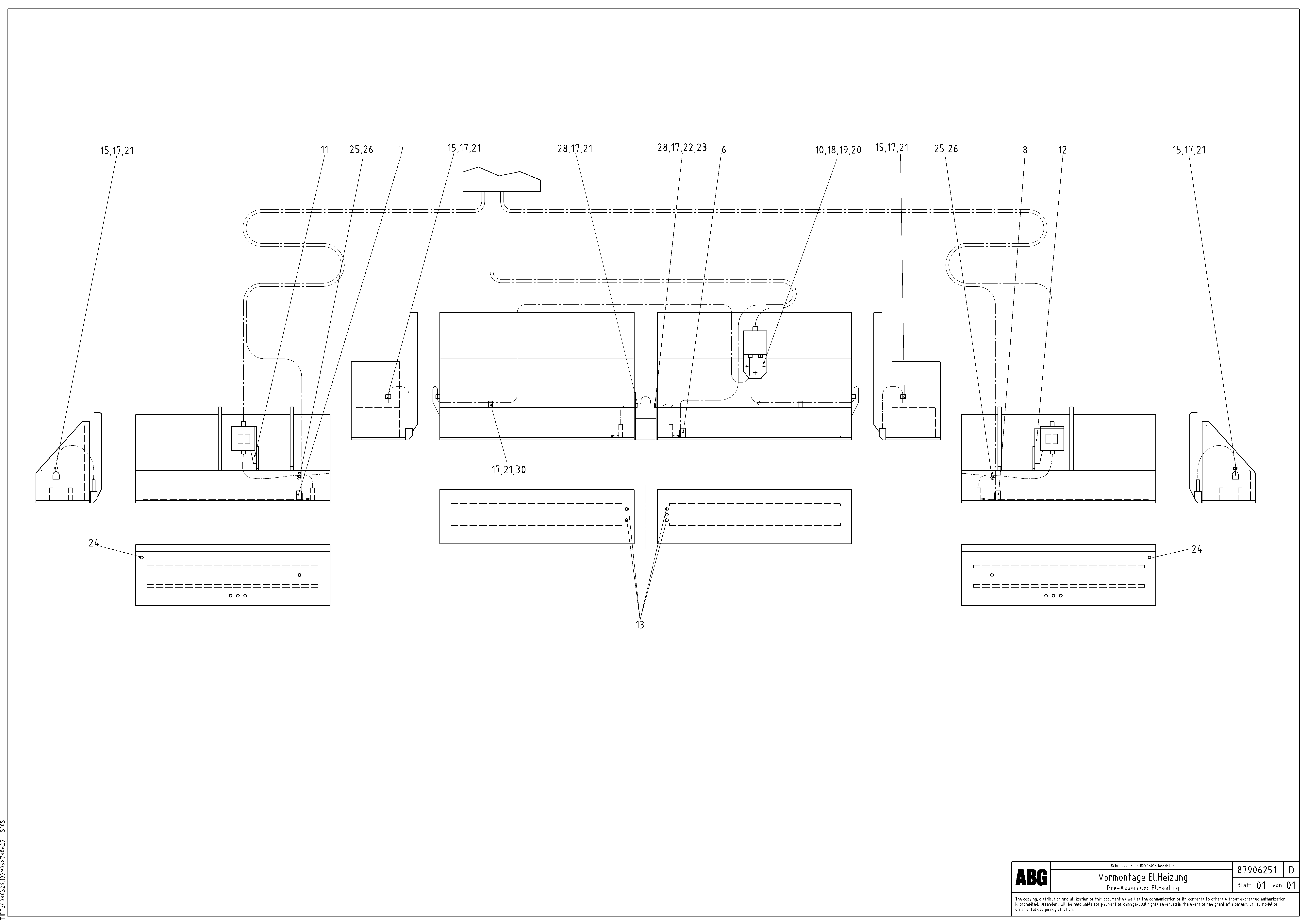 Схема запчастей Volvo ABG8820 - 63710 Pre-assembled El.-heating for extension VB 89 ETC ATT. SCREEDS 3,0 - 9,0M ABG8820, ABG8820B