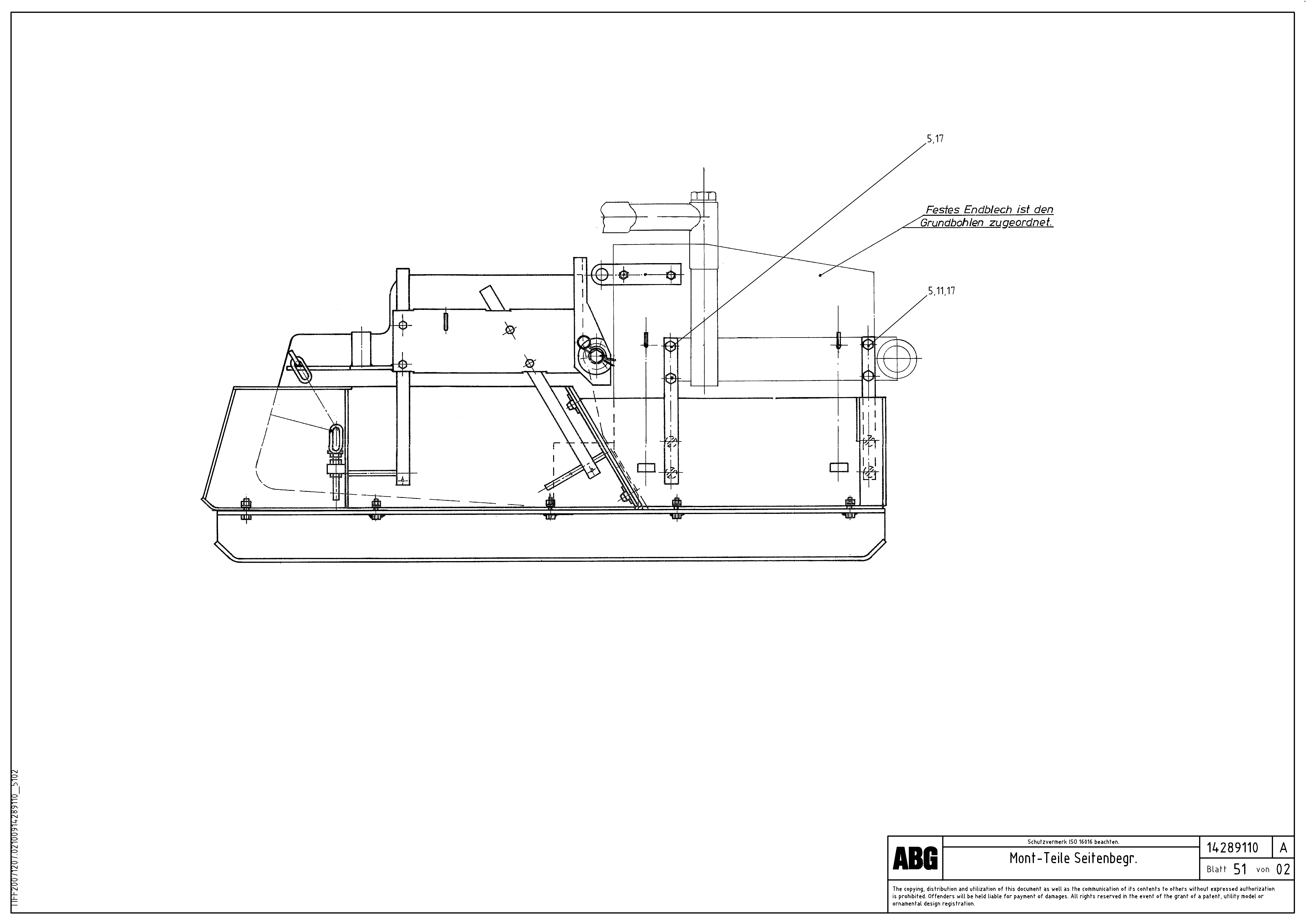 Схема запчастей Volvo ABG8820 - 72622 Adjustable side plate mounting kit MB 122 ATT. SCREEDS 2,5 -12,0M ABG8820, ABG8820B