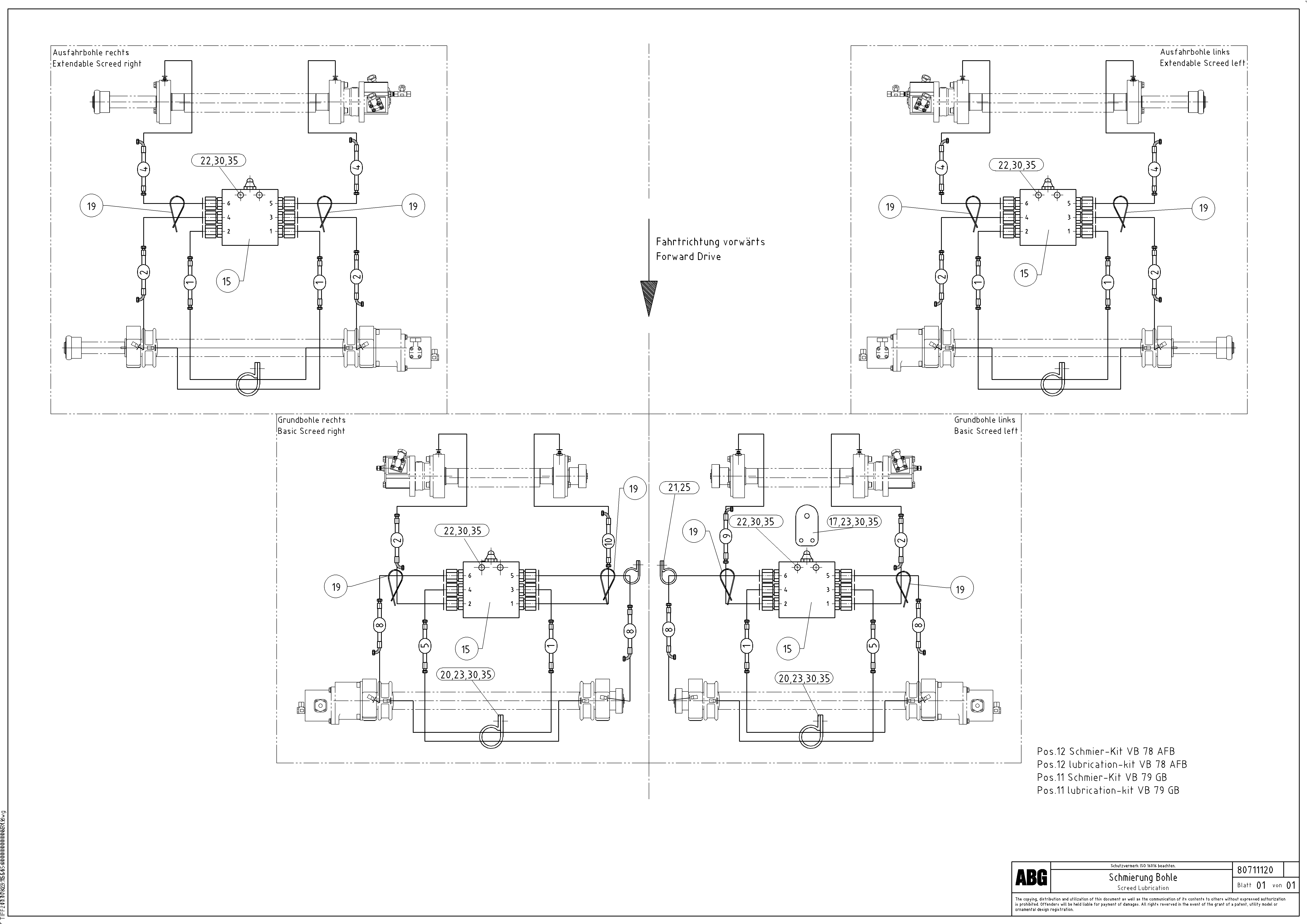 Схема запчастей Volvo ABG8820 - 64565 Lubrication for extension VB 79 ETC ATT. SCREEDS 2,5 - 9,0M ABG8820, ABG8820B