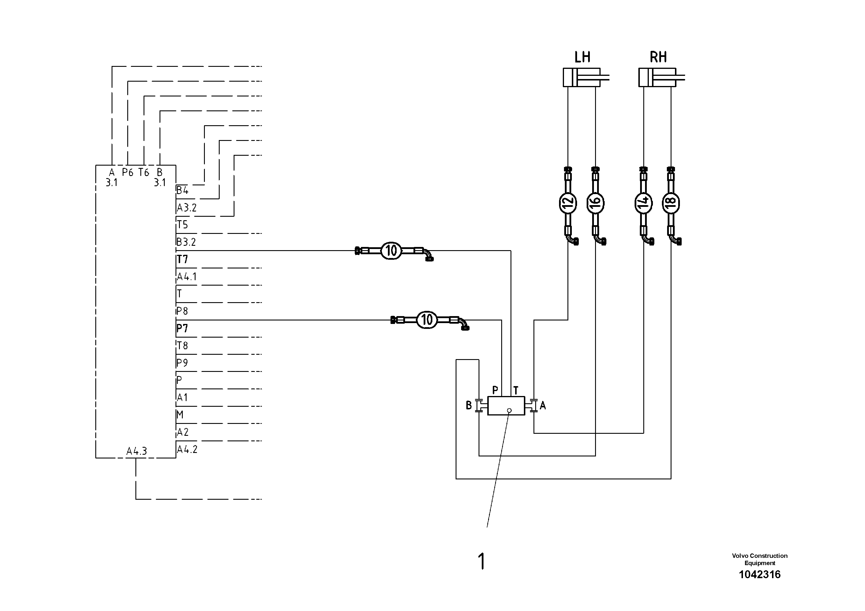 Схема запчастей Volvo ABG8820 - 48025 Hydraulics For Auger Height Adjustment ABG8820/ABG8820B ABG8820 S/N 21098-23354 ABG8820B S/N 23355-