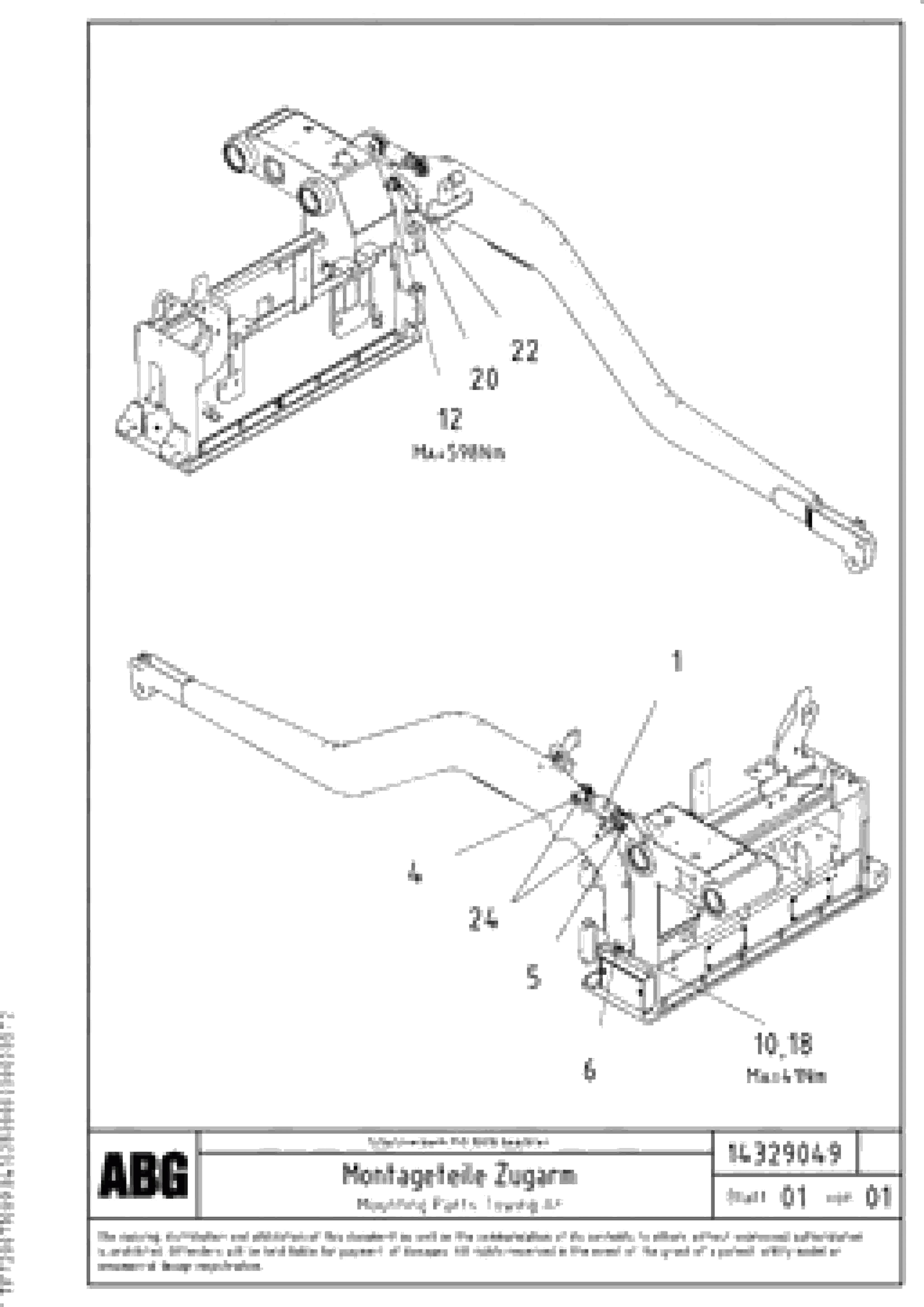 Схема запчастей Volvo ABG8820 - 73153 Mounting parts for towing arms VB 78 ETC ATT. SCREED 2,5 - 9,0 M ABG8820/ABG8820B