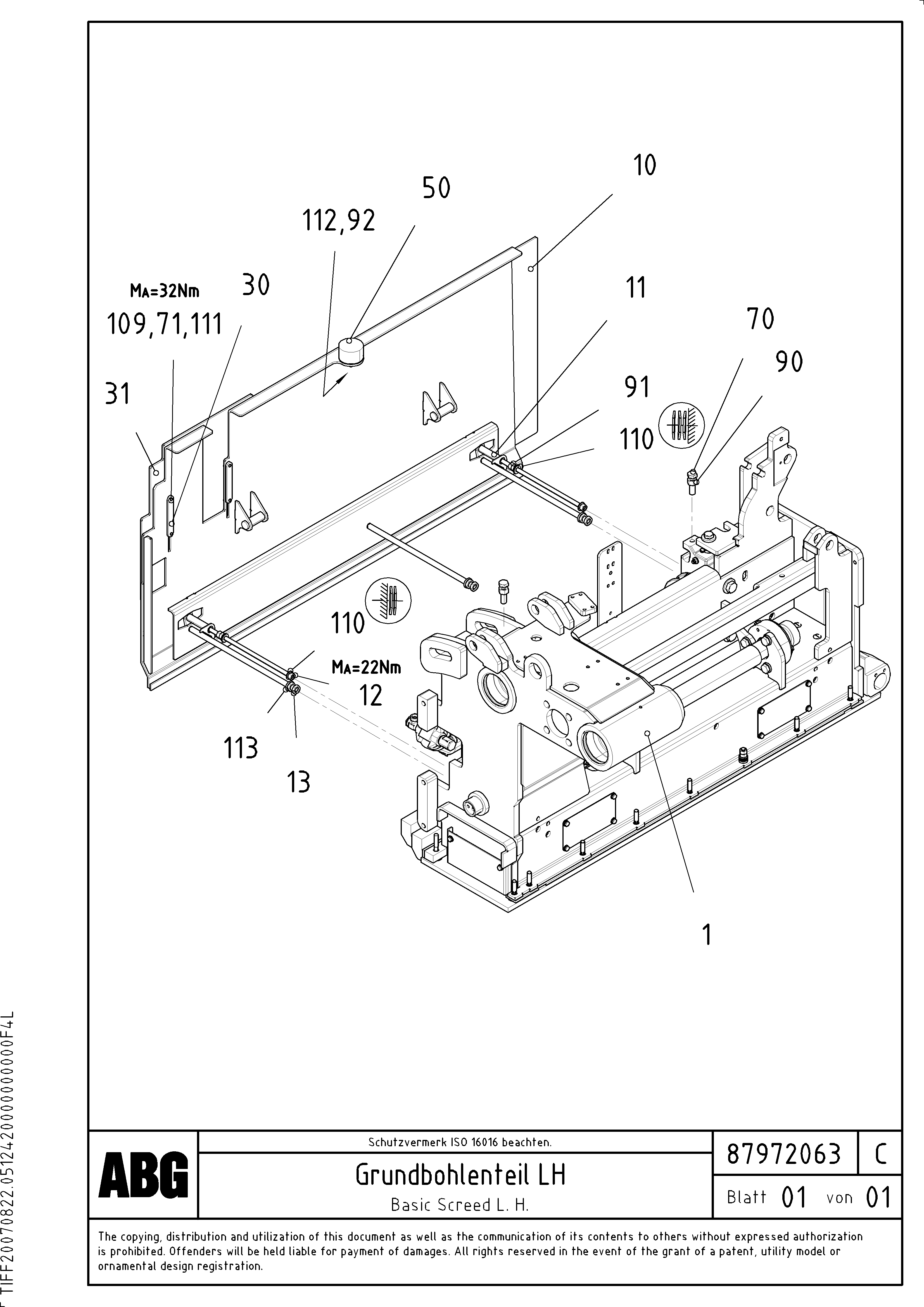 Схема запчастей Volvo ABG8820 - 77138 Deflector plate for basic screed VDT-V 88 GTC ATT. SCREEDS 3,0 - 9,0M ABG8820/ABG8820B