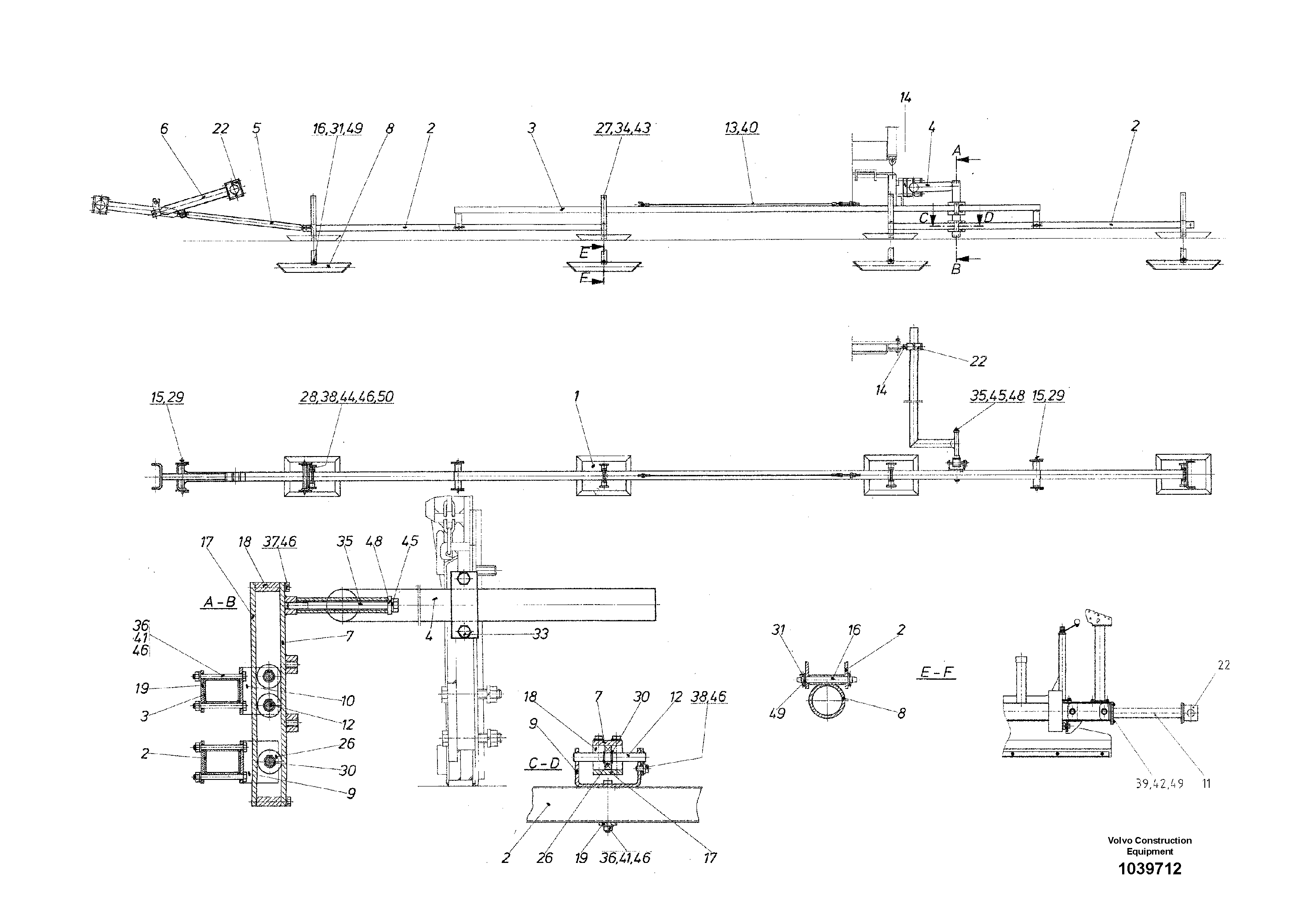 Схема запчастей Volvo ABG8820 - 48045 Levelling Beam ABG8820/ABG8820B ABG8820 S/N 21098-23354 ABG8820B S/N 23355-