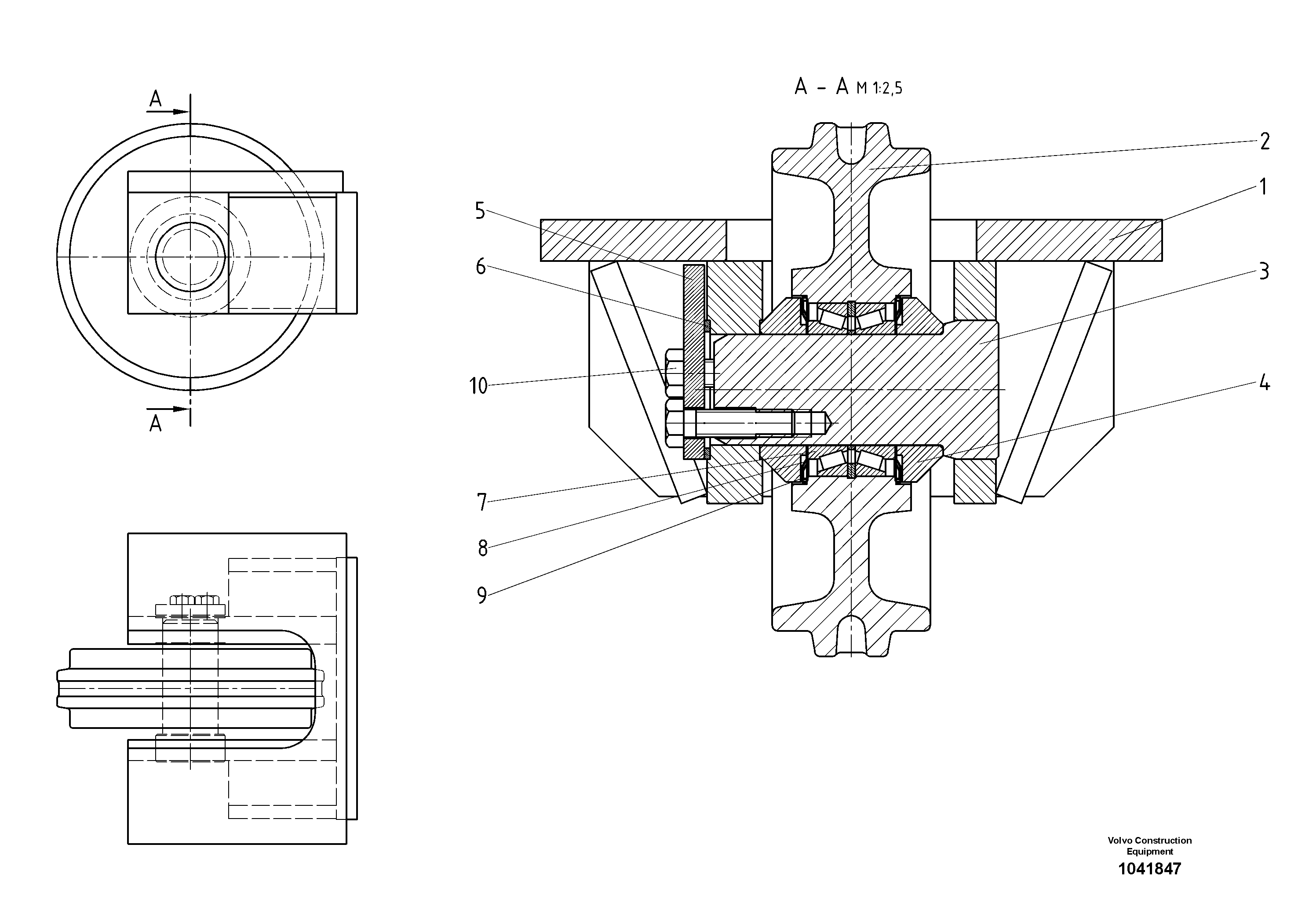 Схема запчастей Volvo ABG9820 - 47863 Guide Wheel Assembly ABG9820 S/N 20812 -