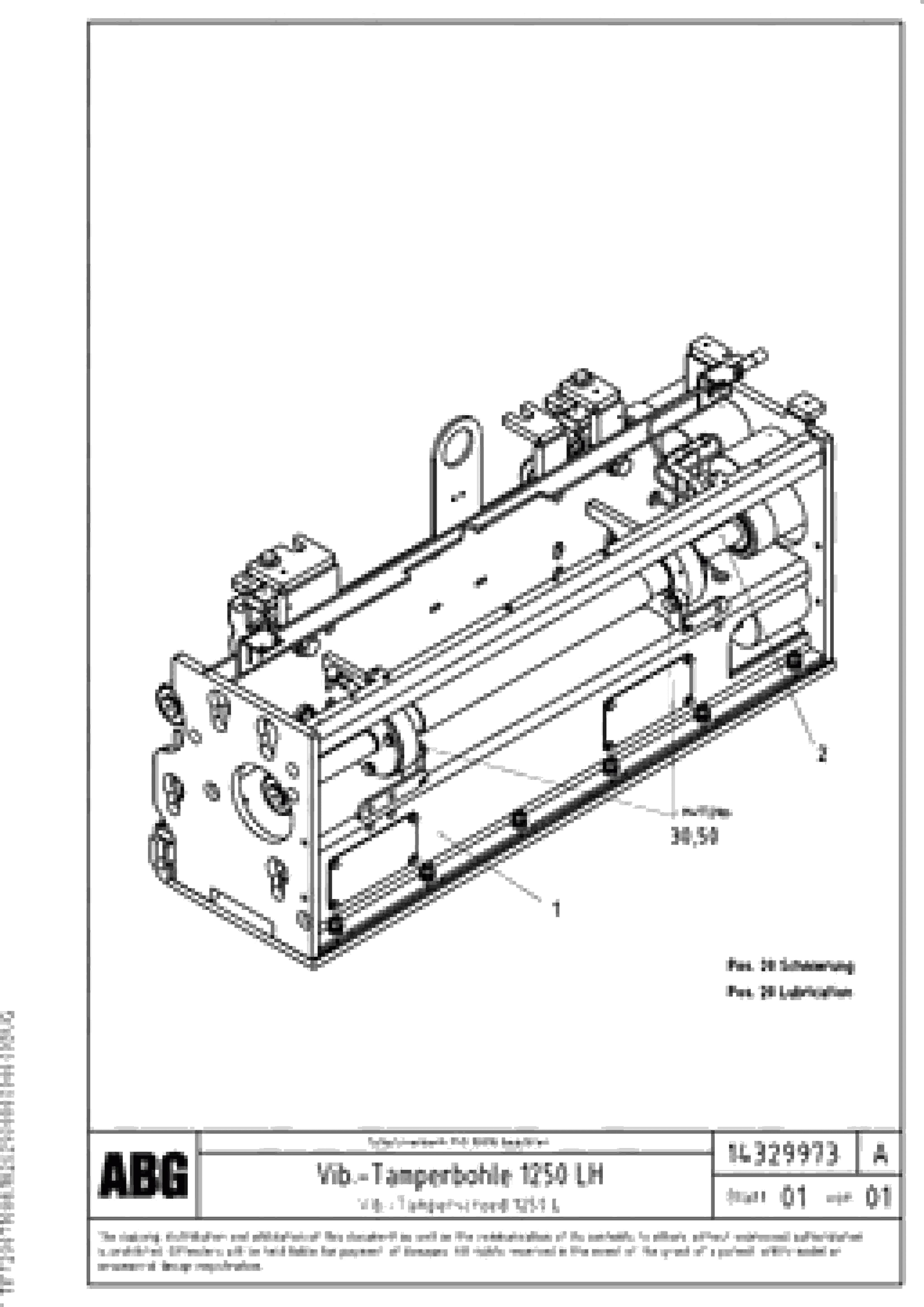 Схема запчастей Volvo ABG9820 - 76373 Vib.-tamperscreed for extension VB 88 ETC ATT. SCREED 3,0 - 9,0 M ABG9820