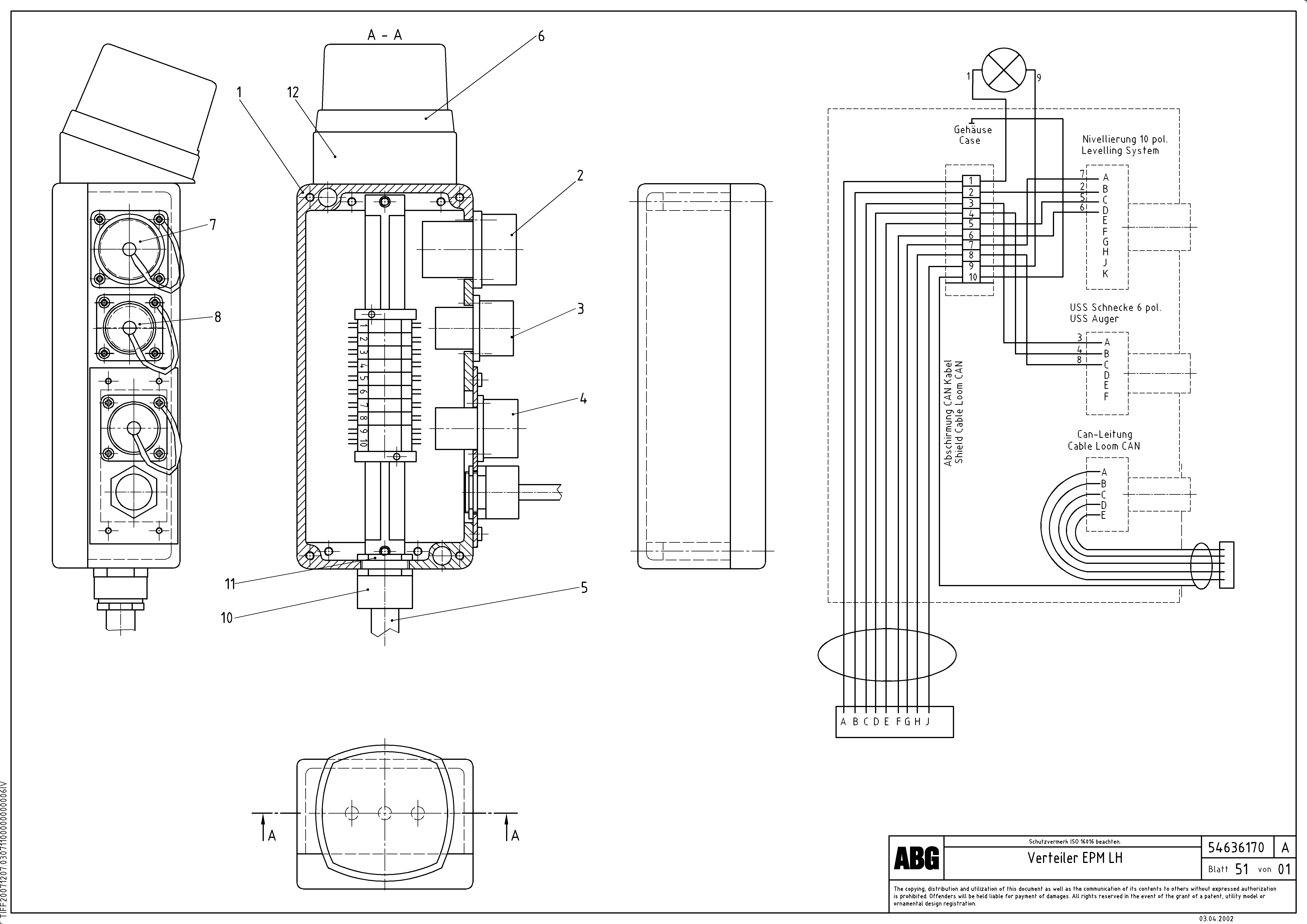 Схема запчастей Volvo ABG9820 - 74785 Distribution box on screed for EPM (Electronic Paver Management) VDT-V 88 GTC ATT. SCREEDS 3,0 - 9,0M ABG9820