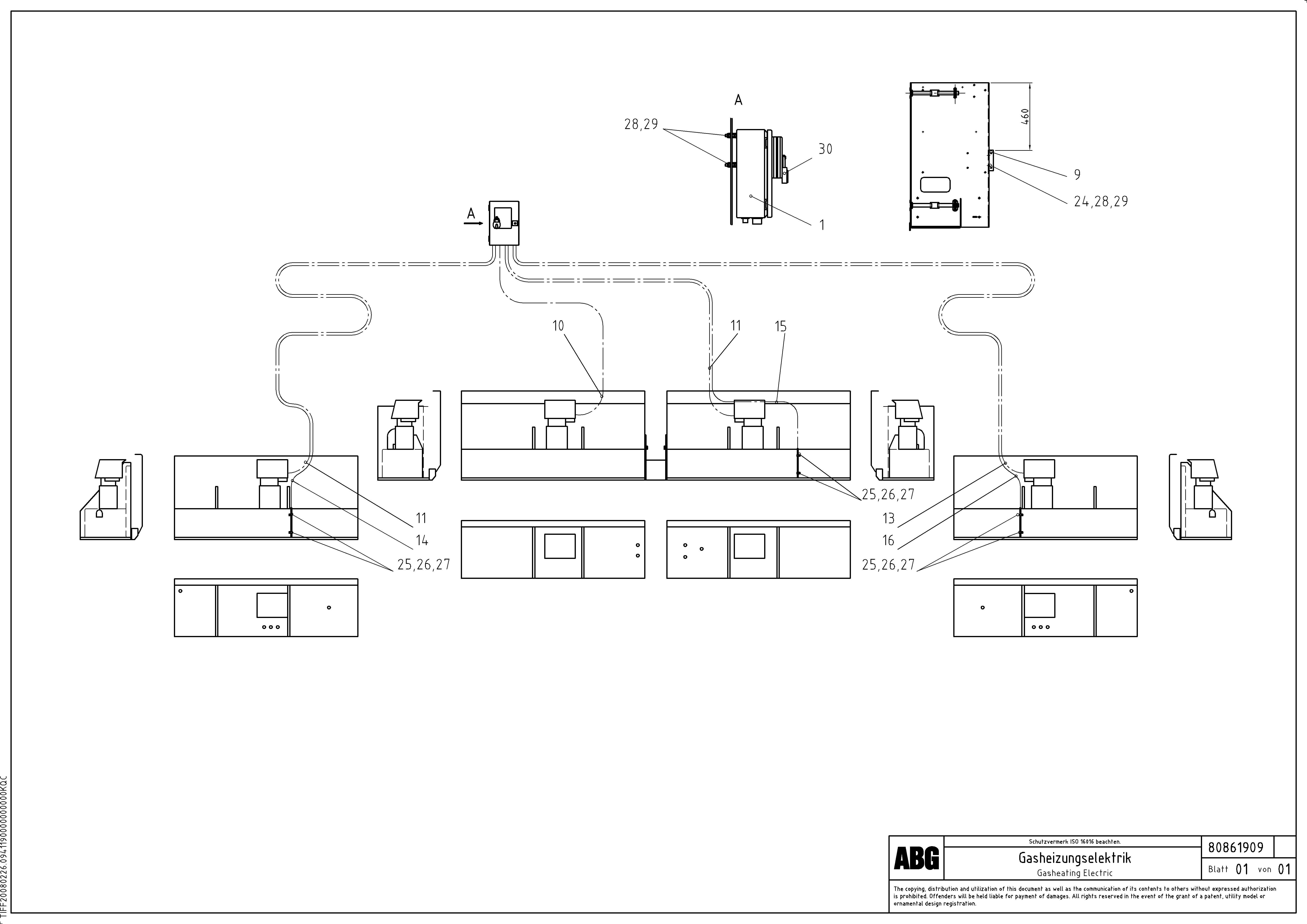Схема запчастей Volvo ABG9820 - 72241 Gasheating Electric VDT-V 88 GTC ATT. SCREEDS 3,0 - 9,0M ABG9820