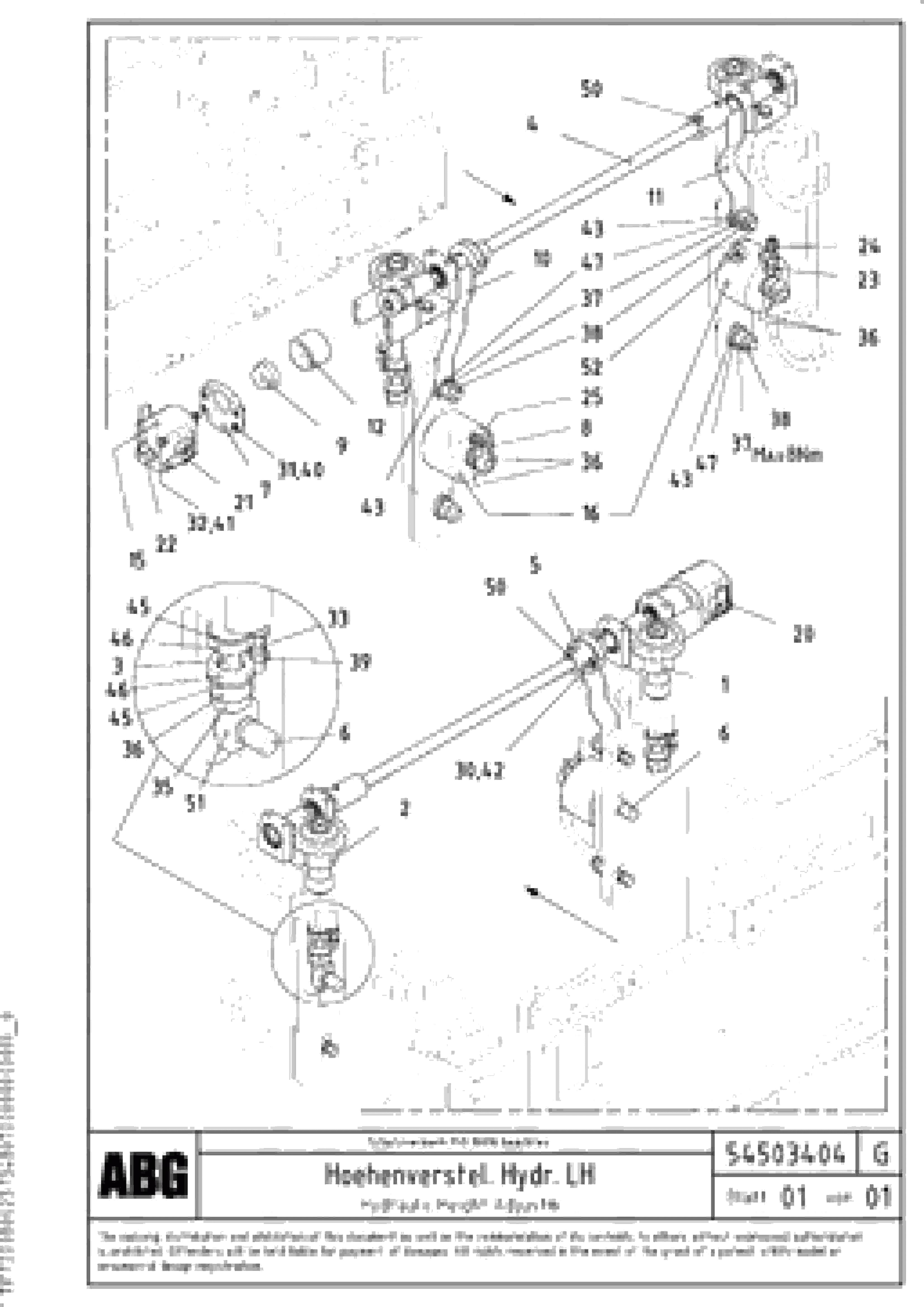 Схема запчастей Volvo ABG9820 - 73443 Hydraulic height adjustment assembly on extandable screed VDT-V 88 ETC SCREEDS 3,0 - 9,0M ABG9820