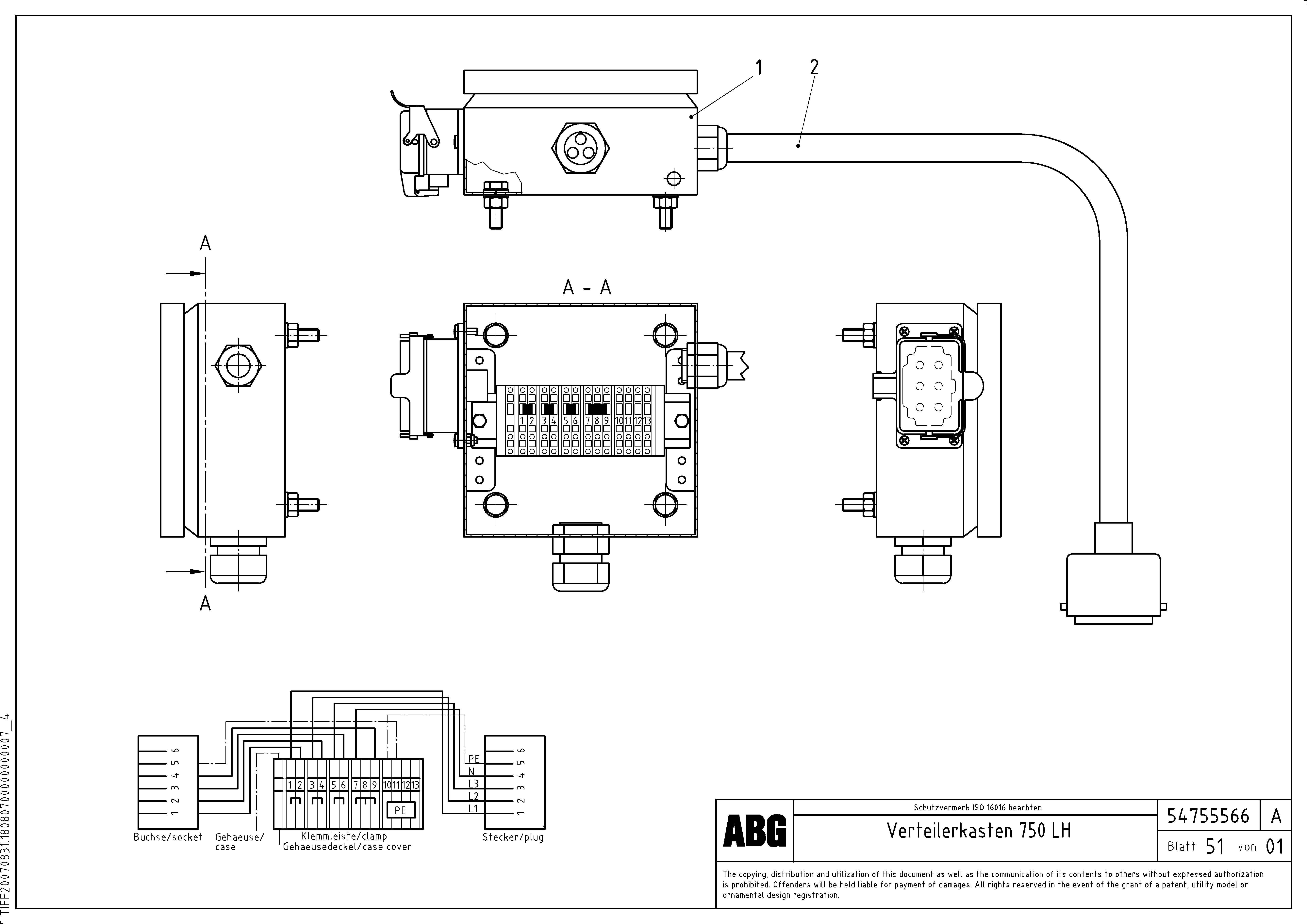 Схема запчастей Volvo ABG9820 - 79323 Distributor box for extension VDT-V 88 ETC SCREEDS 3,0 - 9,0M ABG9820