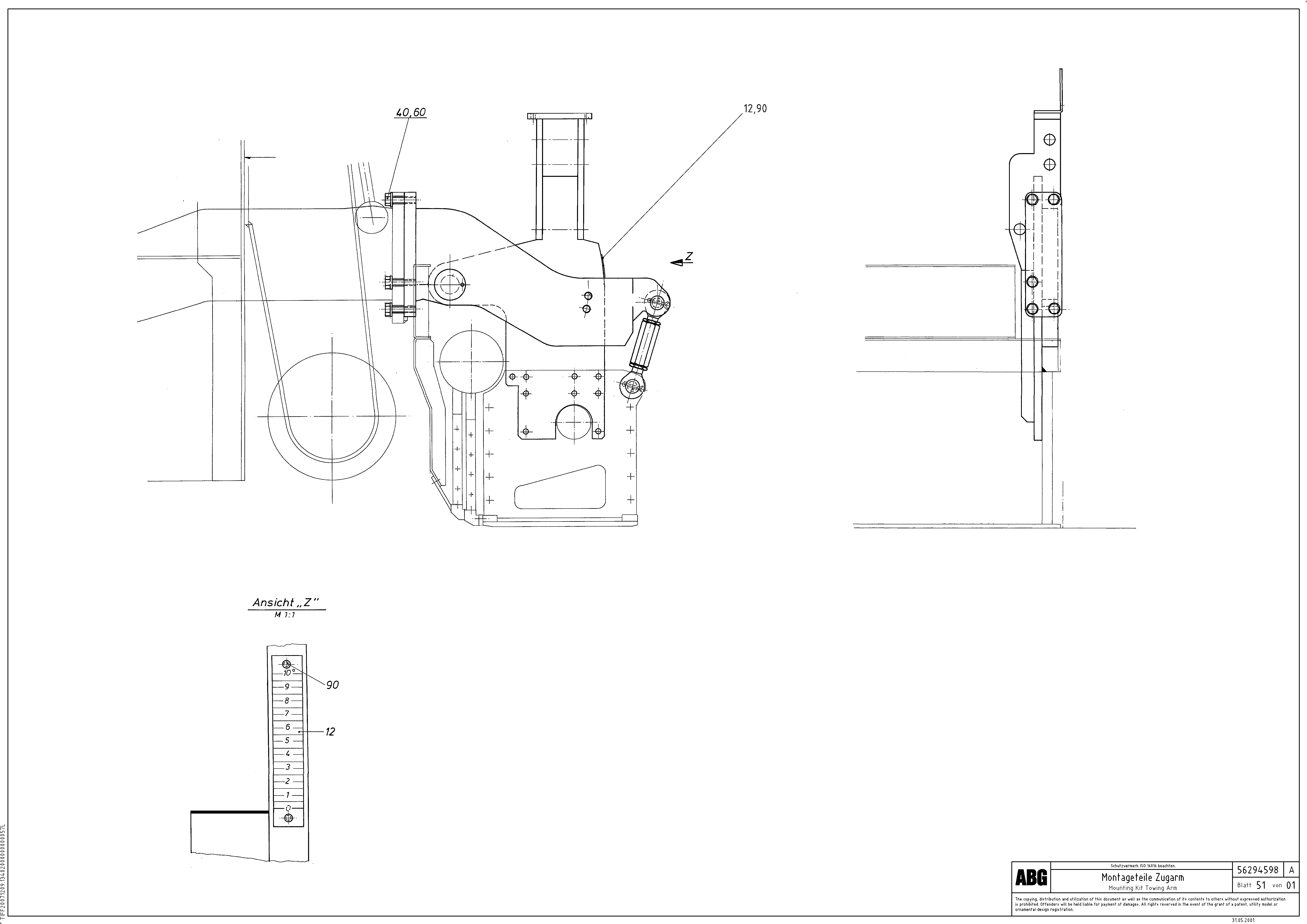 Схема запчастей Volvo ABG9820 - 70896 Mounting parts for towing arms VDT 120 ATT. SCREEDS 3,0 -13,0M ABG9820